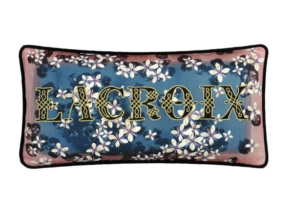 Poduszka dwustronna LACROIX CHERRY! BLEU DENIM bawełniana satyna Christian Lacroix    Eye on Design