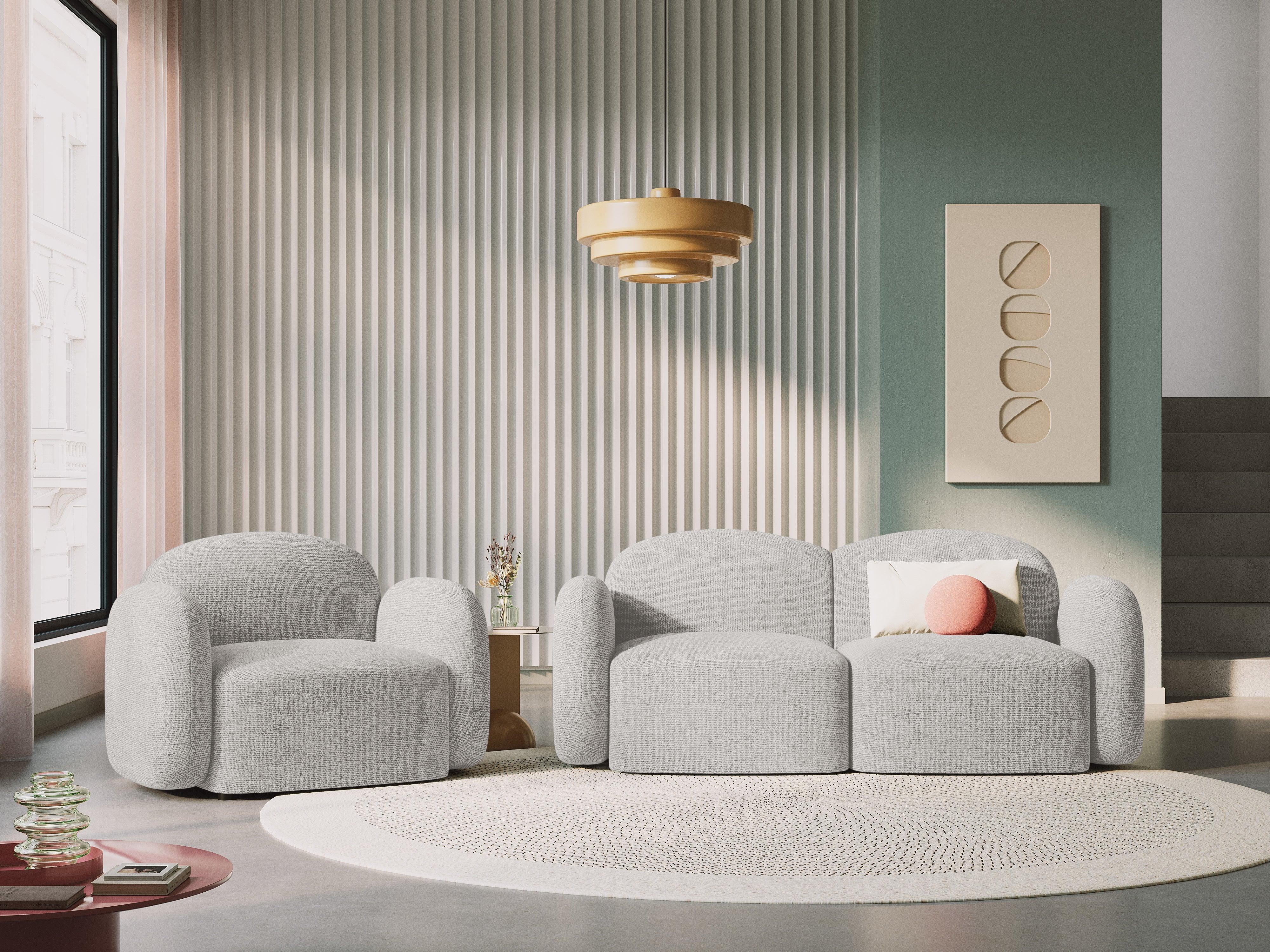 Sofa 2-osobowa LAURENT szenil jasnoszary melanż Interieurs 86    Eye on Design
