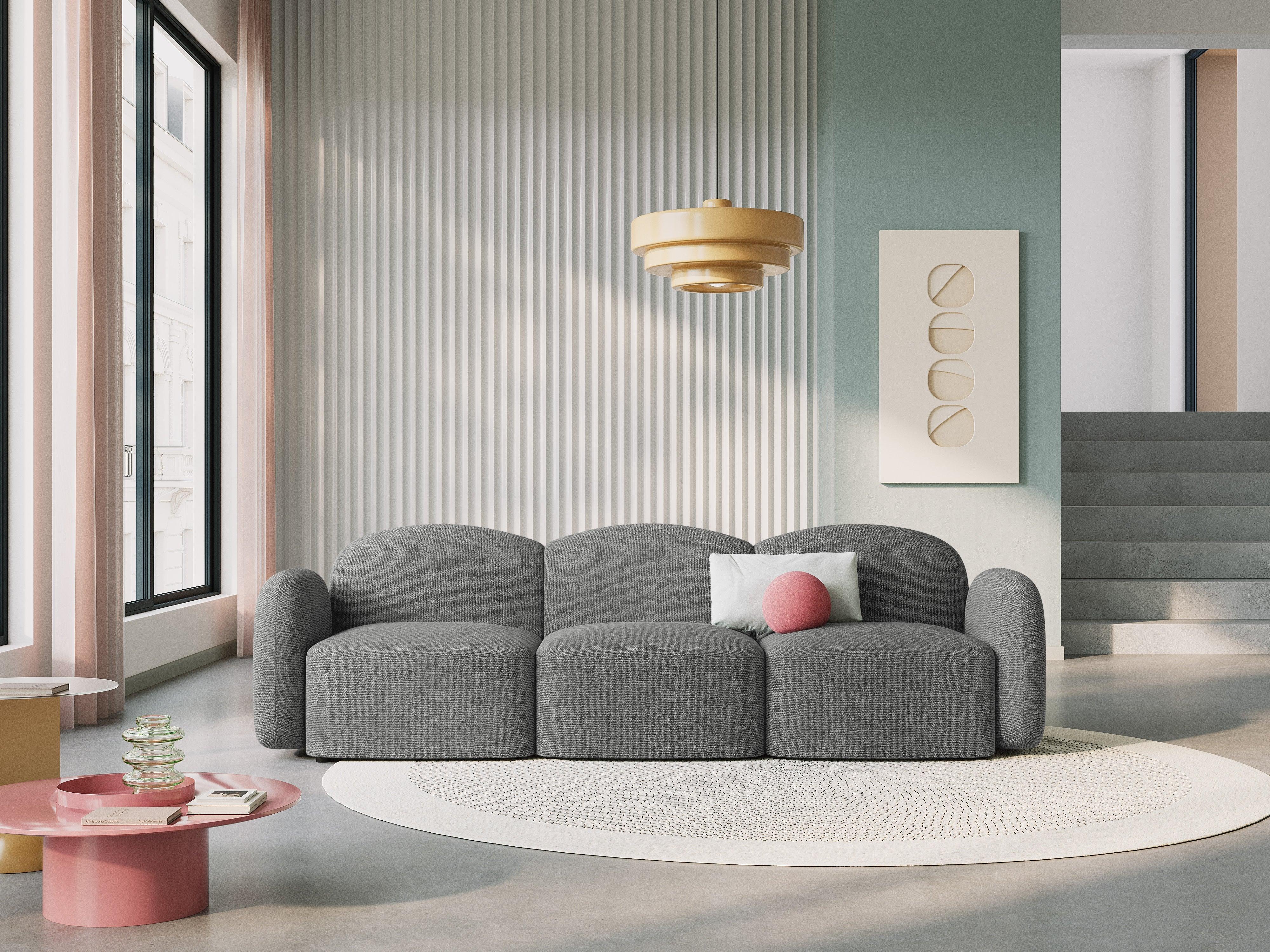 Sofa 3-osobowa LAURENT szenil ciemnoszary melanż Interieurs 86    Eye on Design
