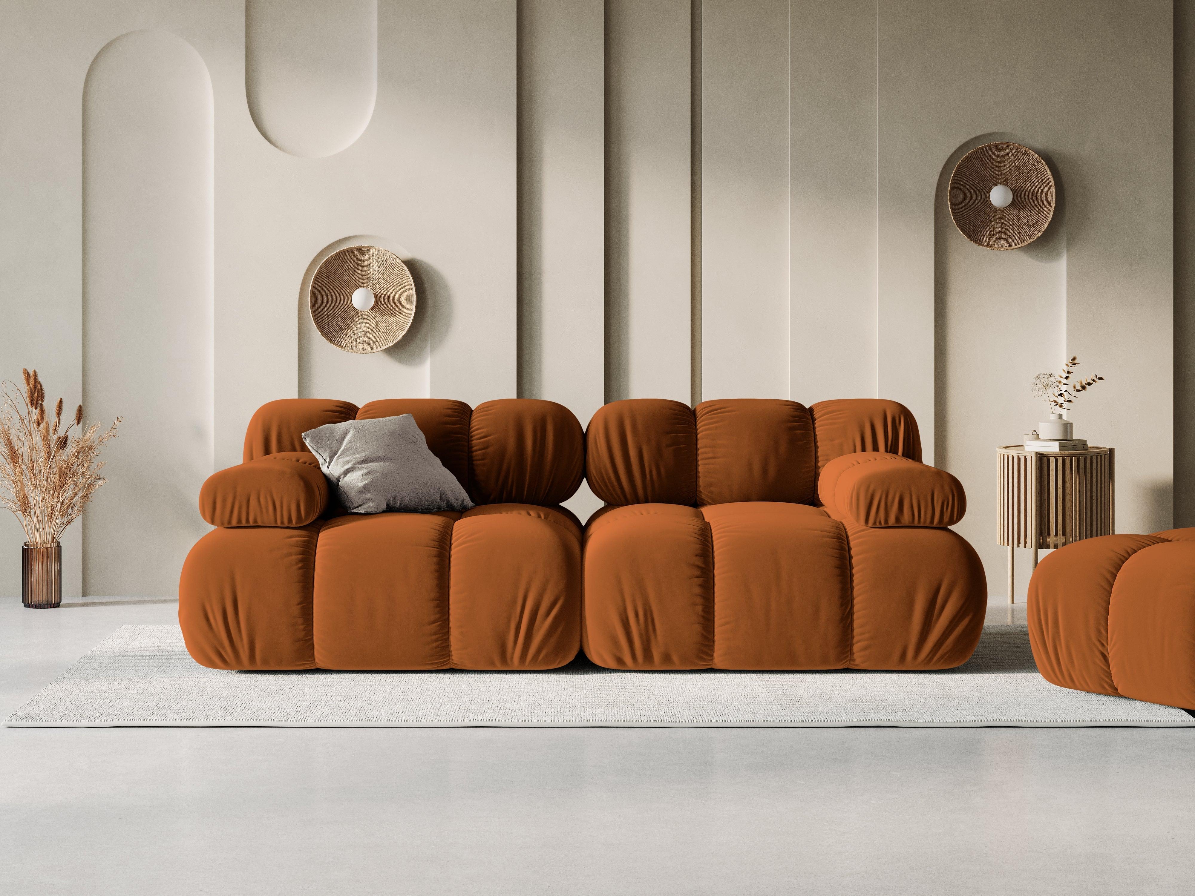 Sofa aksamitna 2-osobowa TROPEA terracotta Milo Casa    Eye on Design