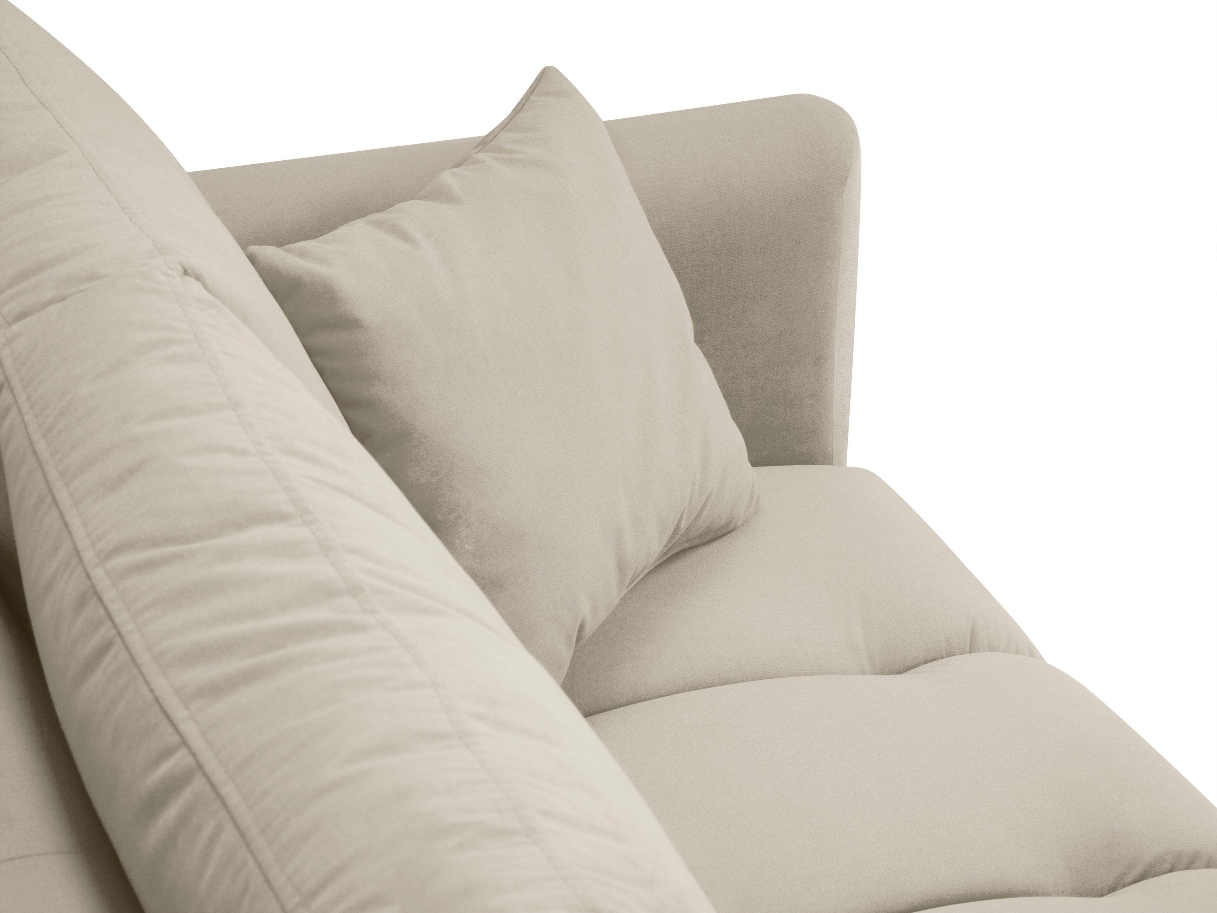 Sofa aksamitna 3-osobowa OCTAVE beżowy ze złotą podstawą Interieurs 86    Eye on Design