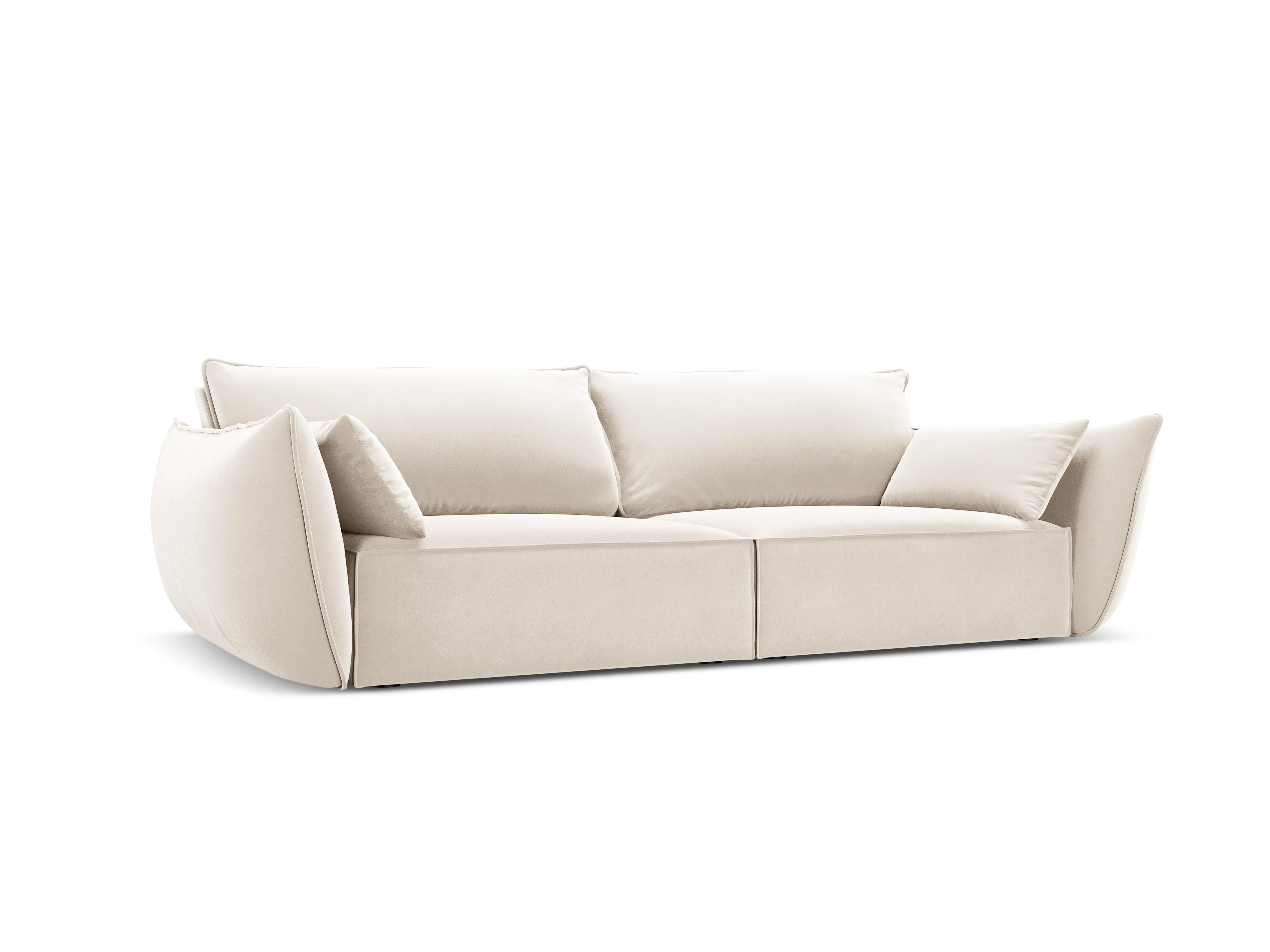 Sofa aksamitna 3-osobowa VANDA beżowy Mazzini Sofas    Eye on Design