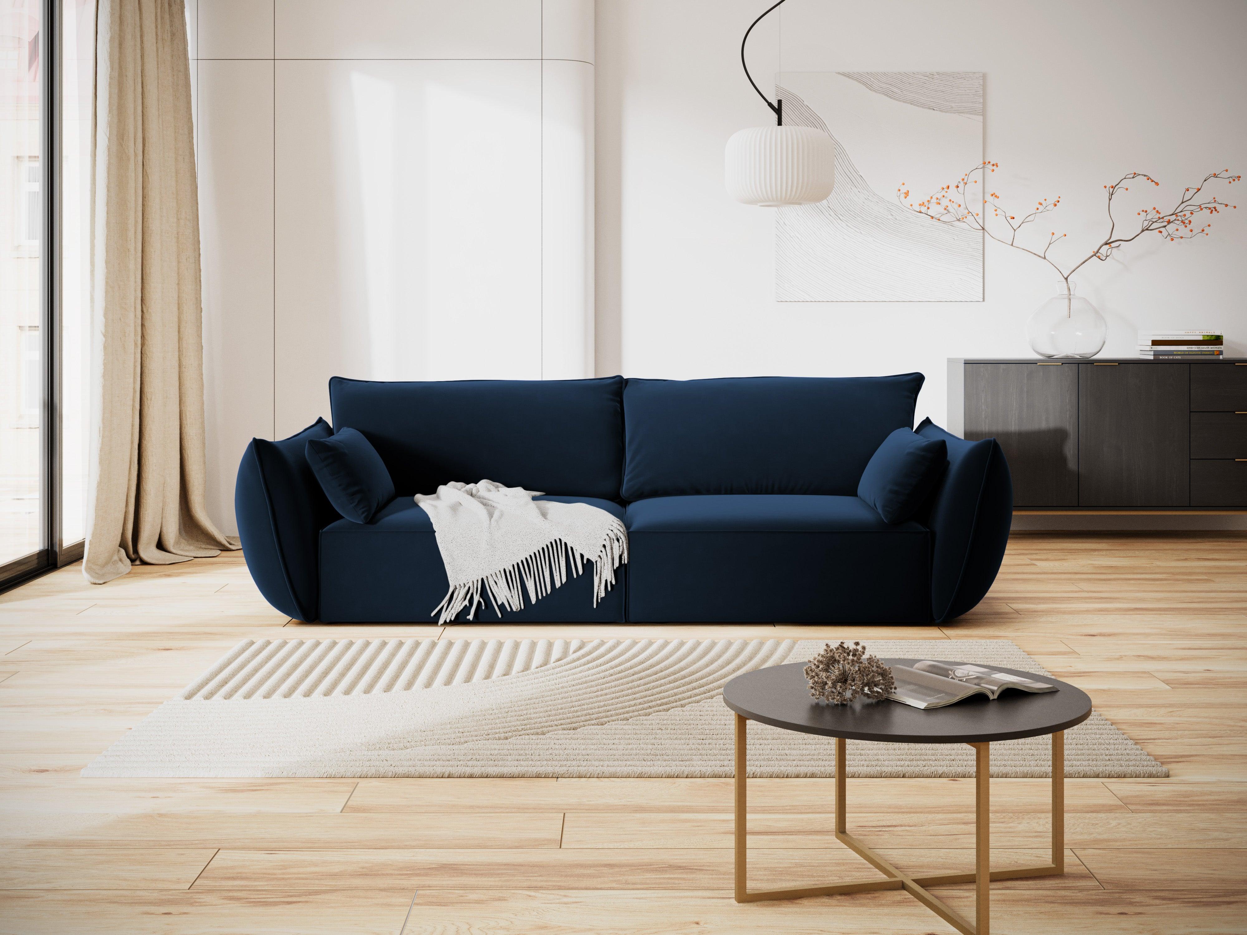 Sofa aksamitna 3-osobowa VANDA granatowy Mazzini Sofas    Eye on Design