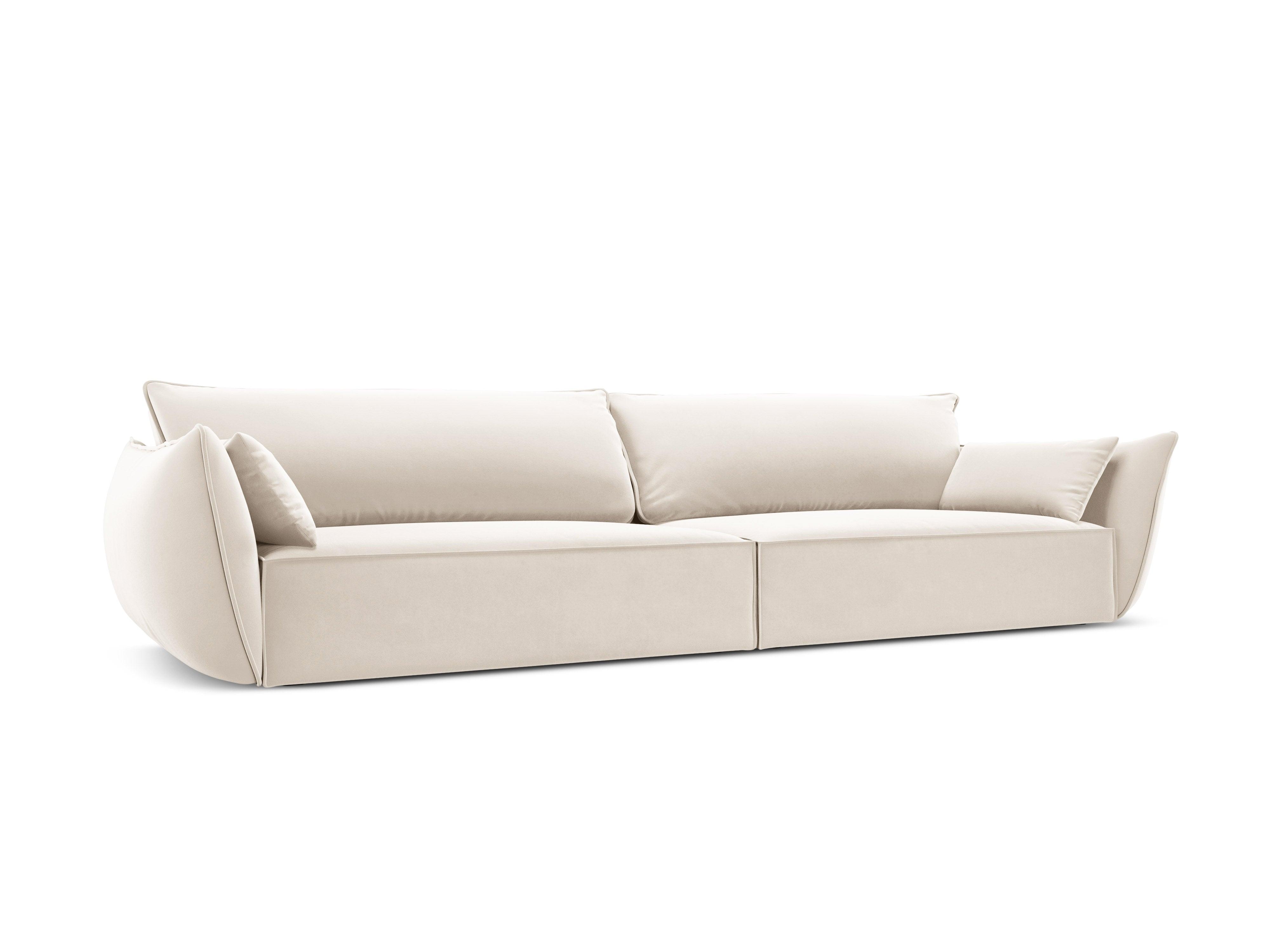 Sofa aksamitna 4-osobowa VANDA beżowy Mazzini Sofas    Eye on Design