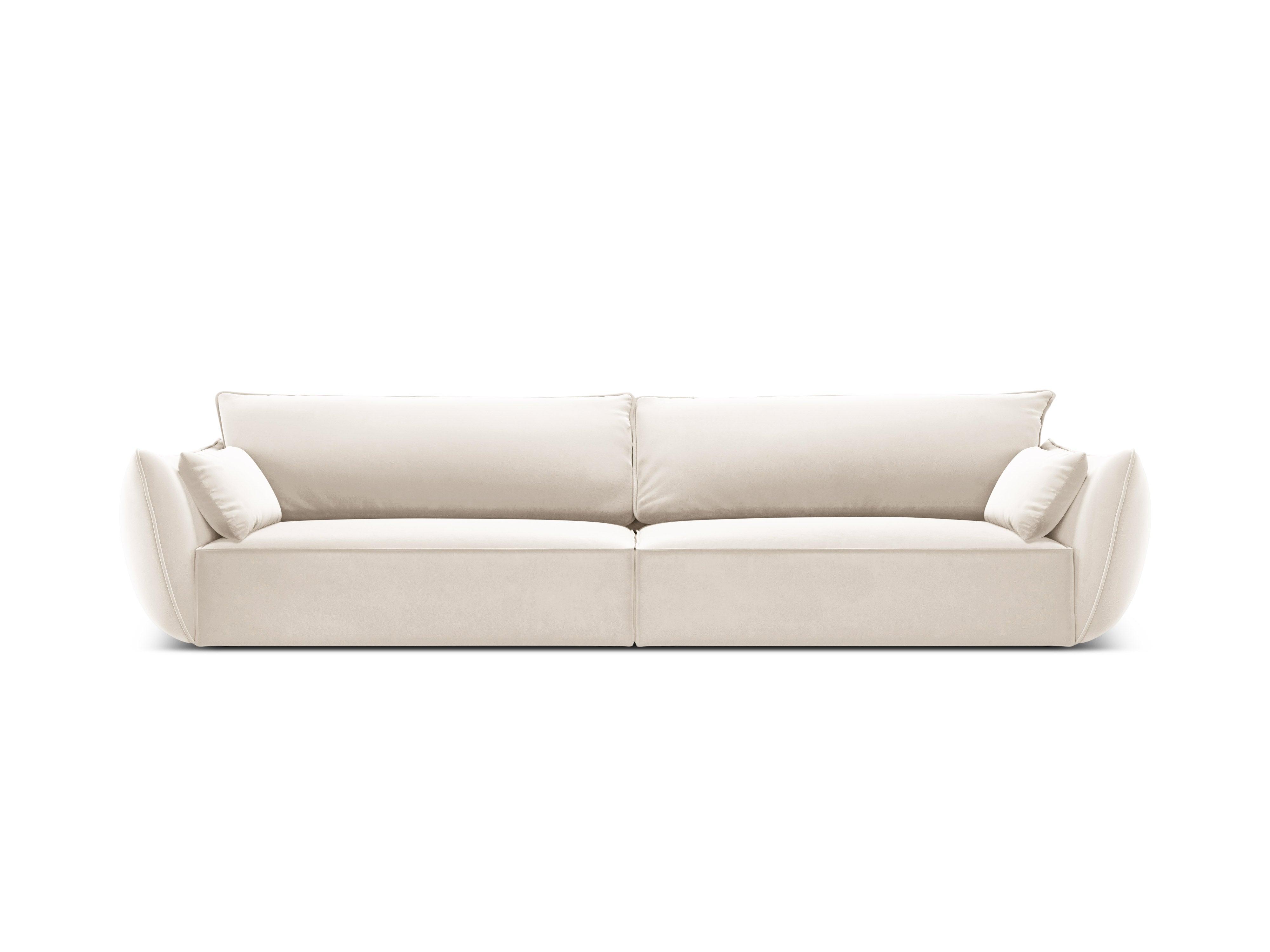 Sofa aksamitna 4-osobowa VANDA beżowy Mazzini Sofas    Eye on Design