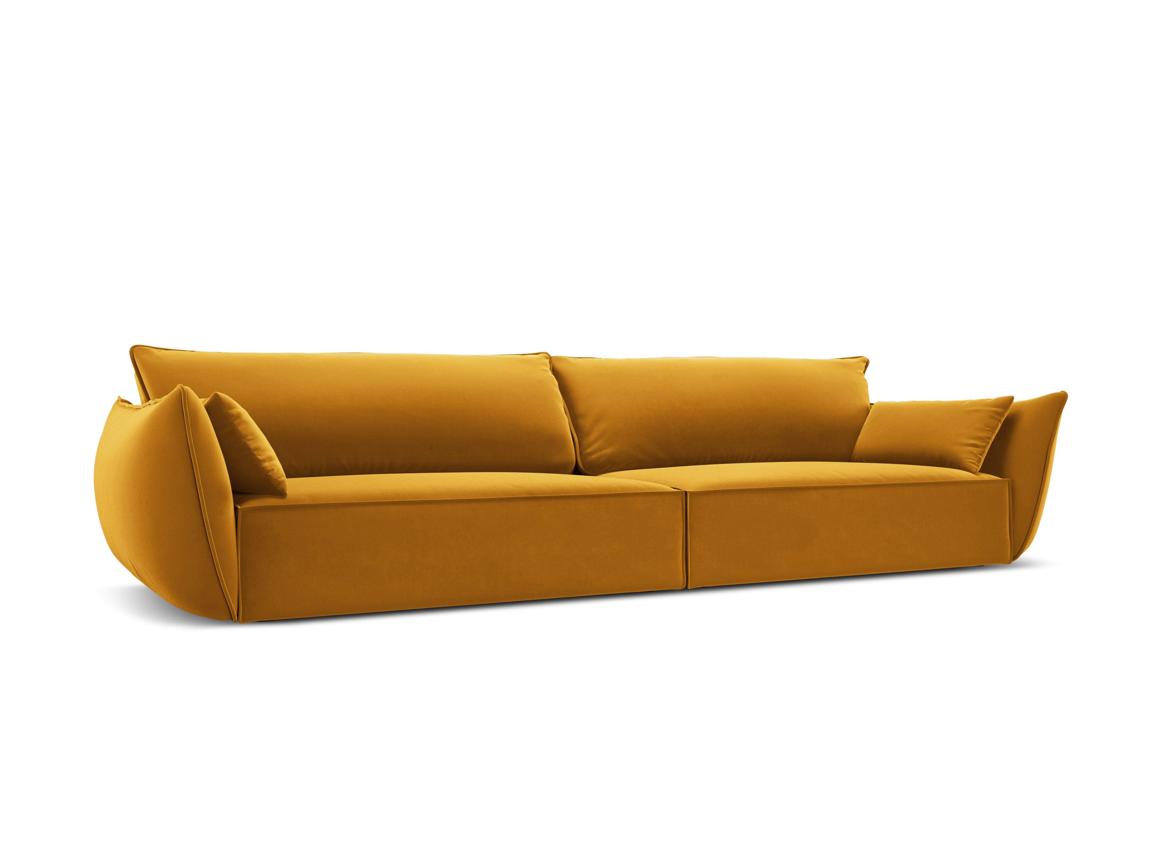 Sofa aksamitna 4-osobowa VANDA musztardowy Mazzini Sofas    Eye on Design