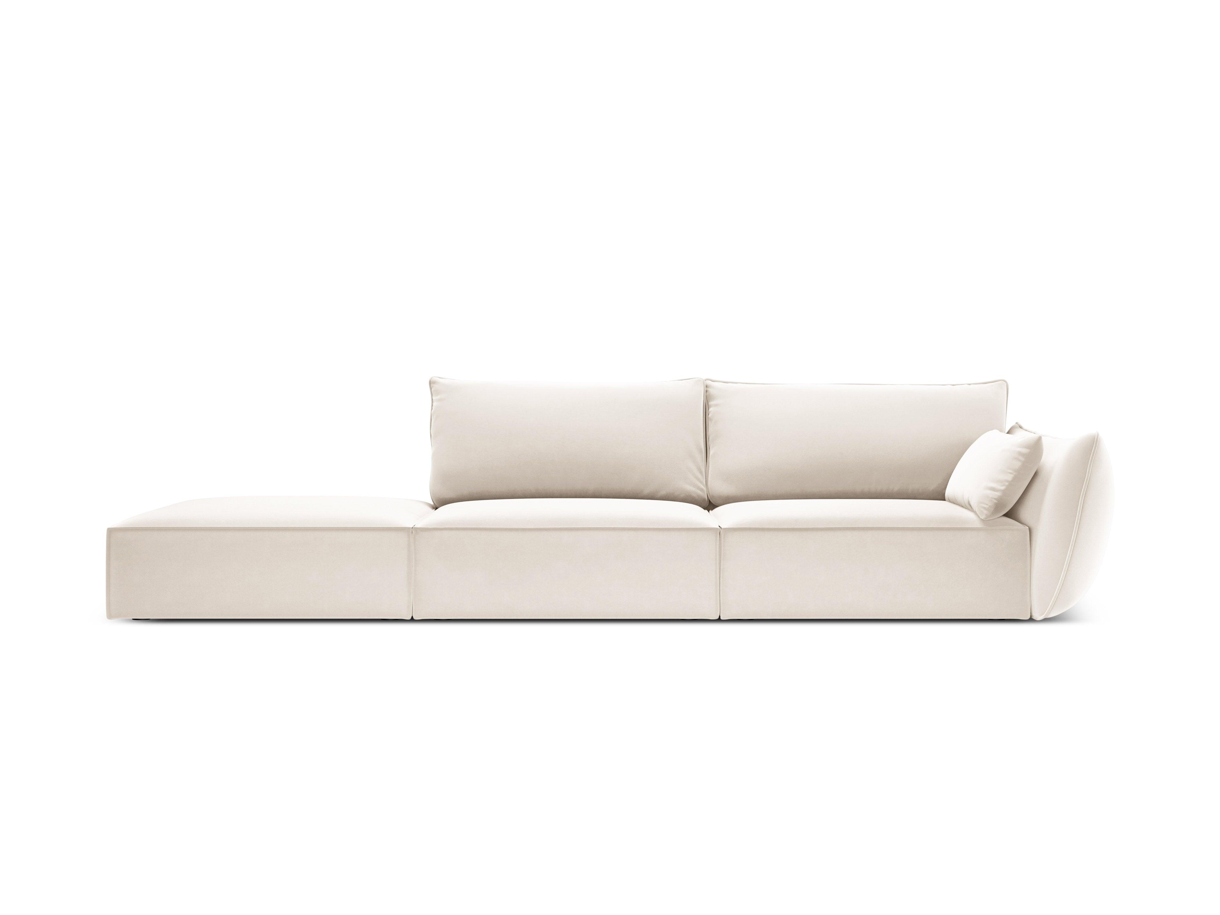 Sofa aksamitna lewostronna otwarta VANDA beżowy Mazzini Sofas    Eye on Design