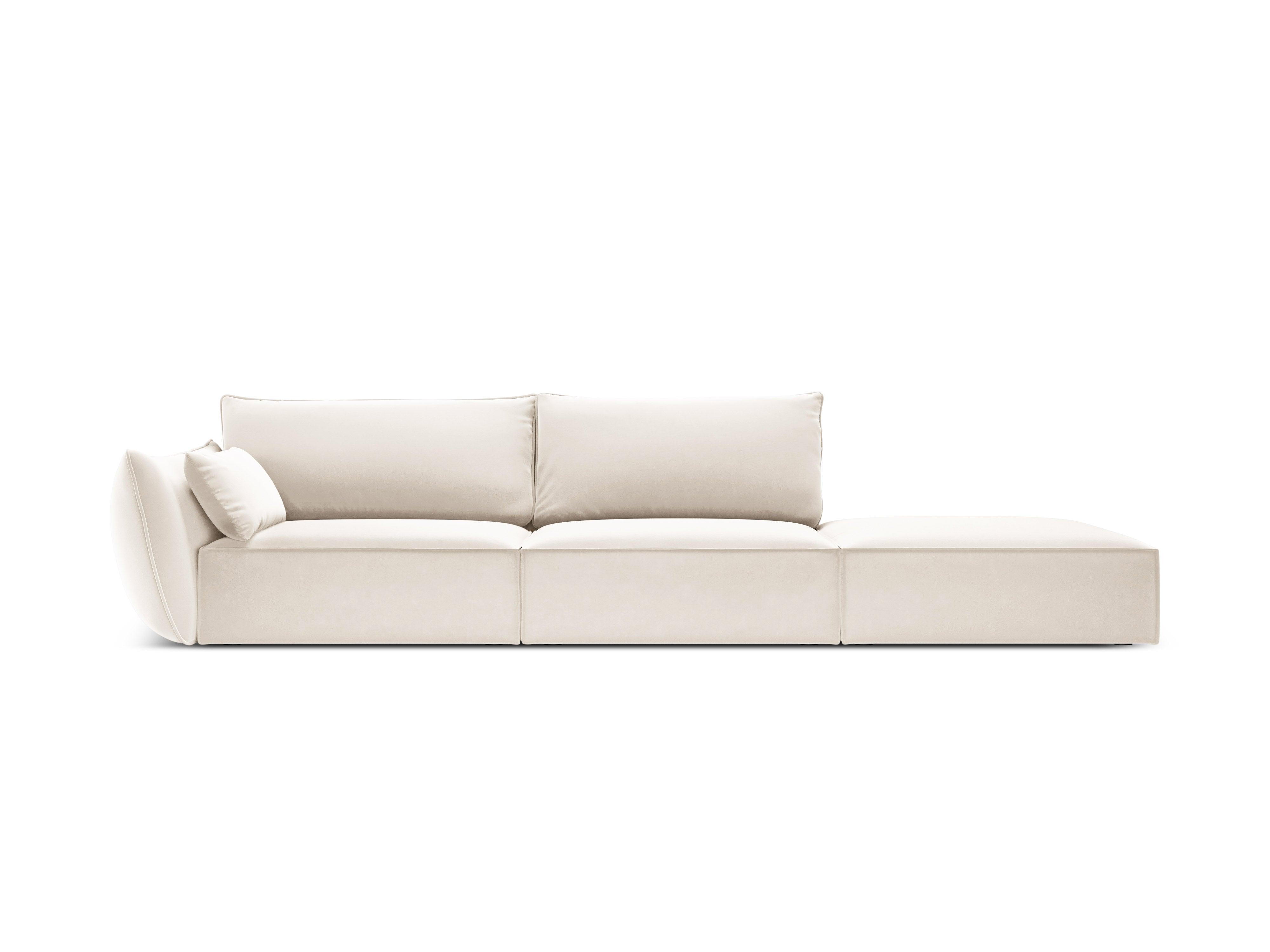 Sofa aksamitna prawostronna otwarta VANDA beżowy Mazzini Sofas    Eye on Design