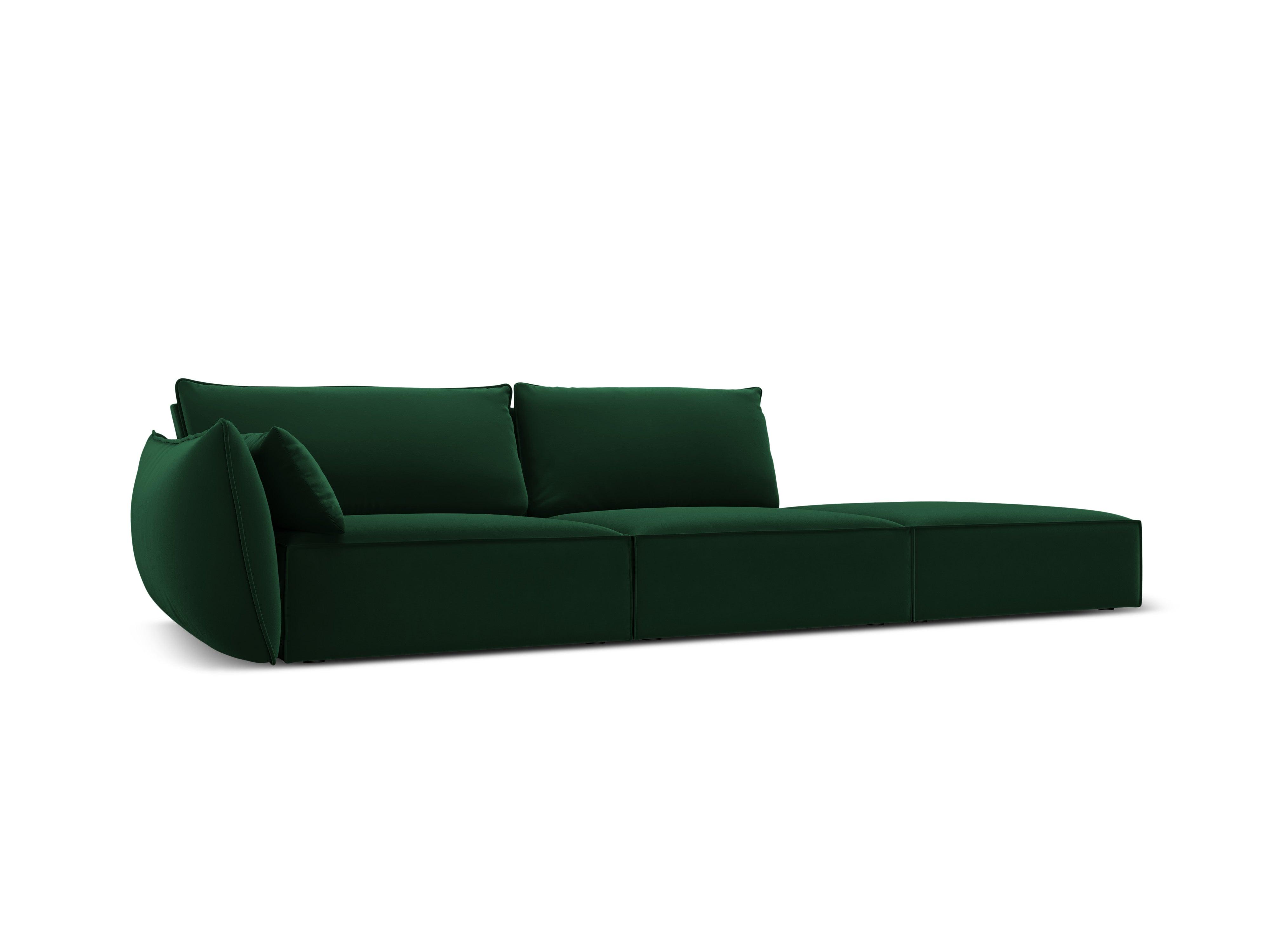 Sofa aksamitna prawostronna otwarta VANDA butelkowa zieleń Mazzini Sofas    Eye on Design