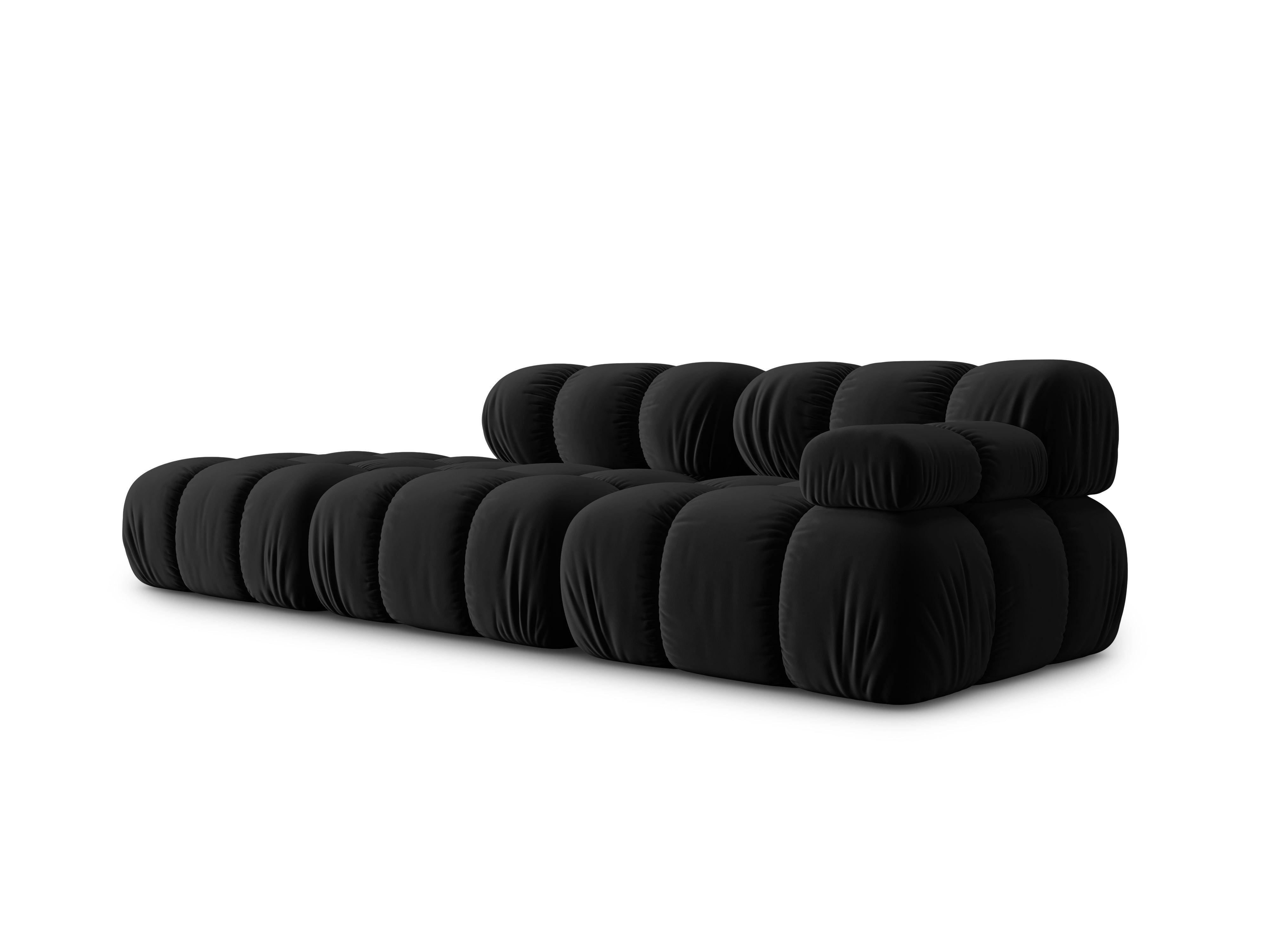 Sofa modułowa aksamitna lewostronna 4-osobowa TROPEA czarny Milo Casa    Eye on Design