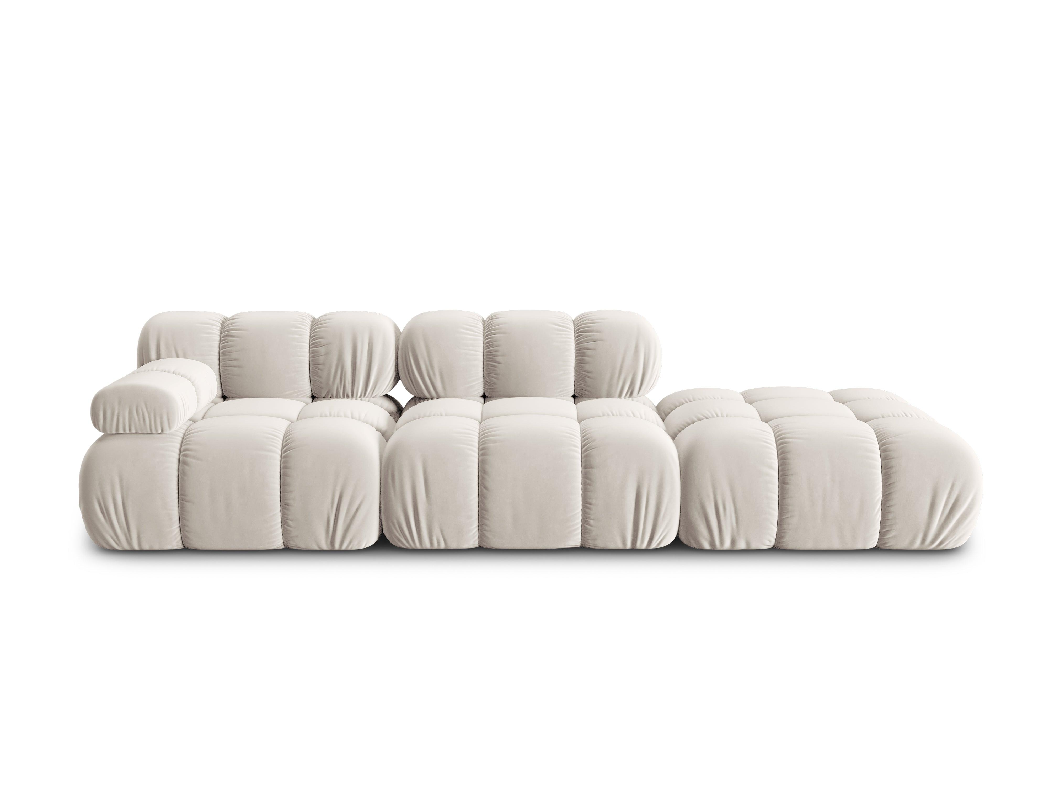Sofa modułowa aksamitna prawostronna 4-osobowa TROPEA jasnobeżowy Milo Casa    Eye on Design