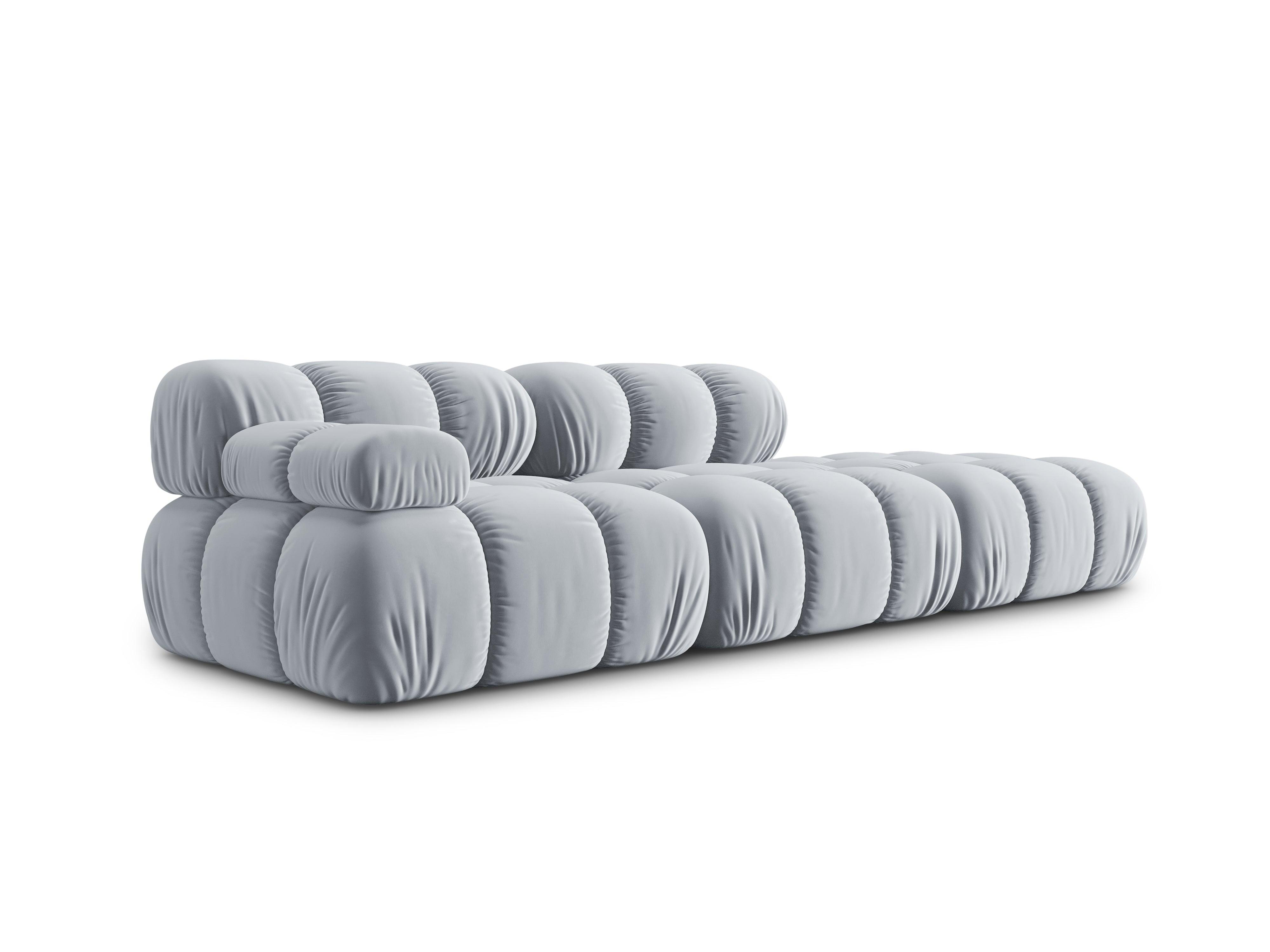 Sofa modułowa aksamitna prawostronna 4-osobowa TROPEA jasnoniebieski Milo Casa    Eye on Design