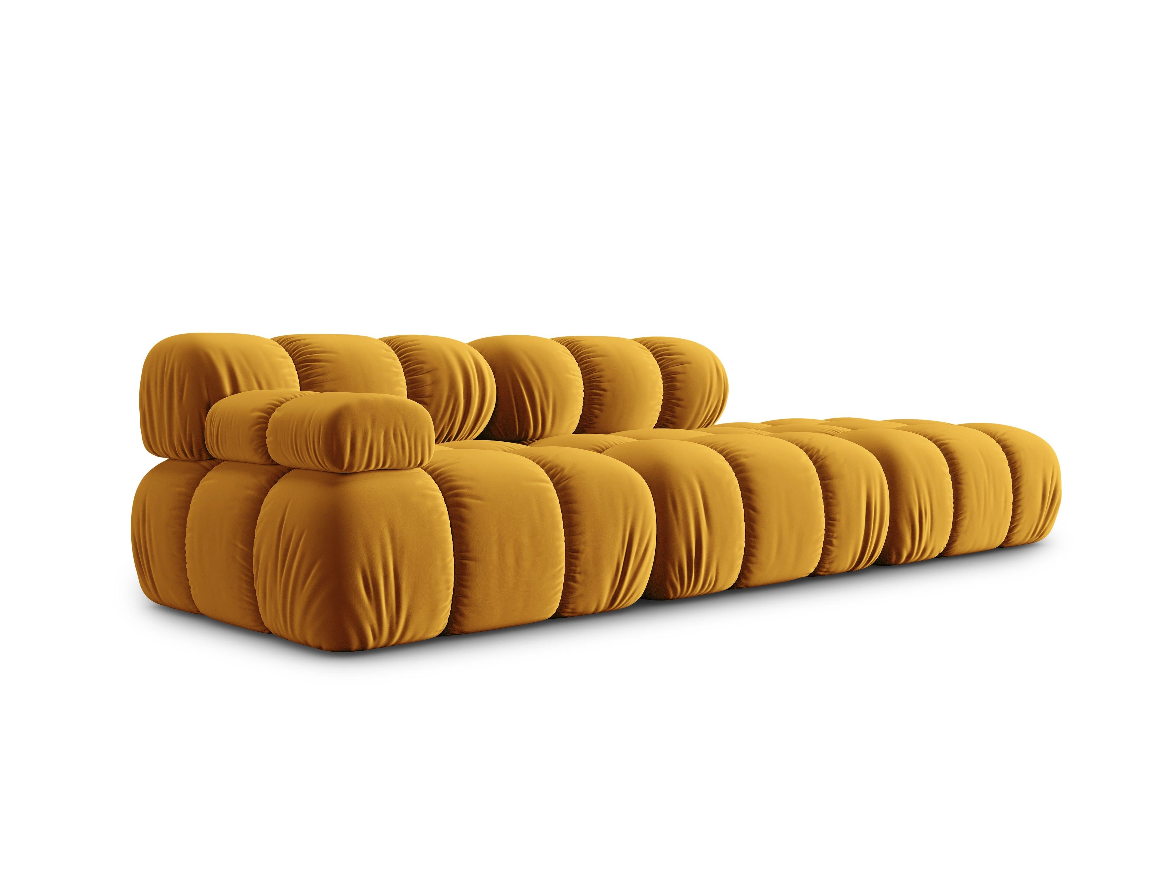 Sofa modułowa aksamitna prawostronna 4-osobowa TROPEA musztardowy Milo Casa    Eye on Design