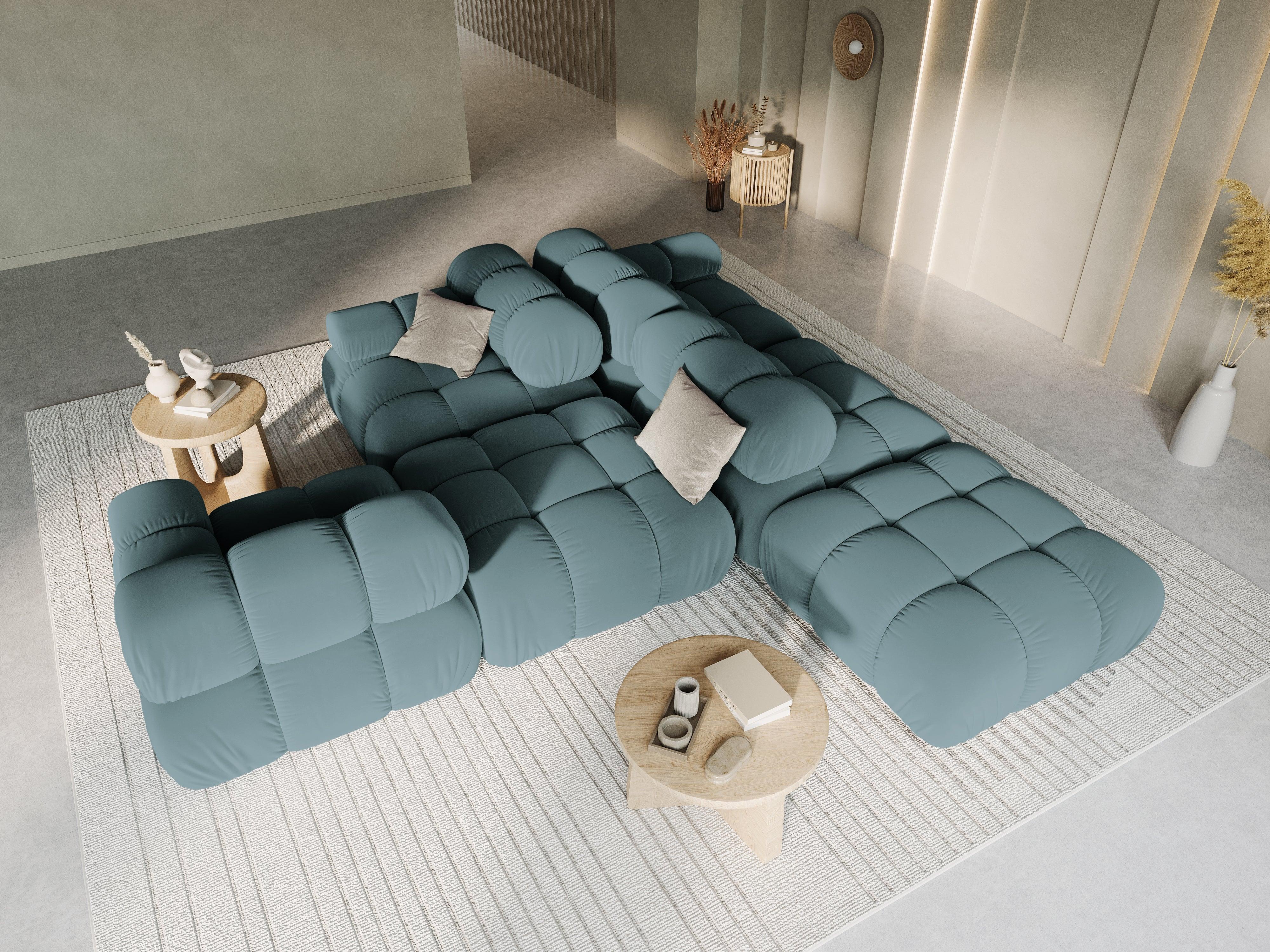 Sofa modułowa aksamitna prawostronna 4-osobowa TROPEA petrol Milo Casa    Eye on Design