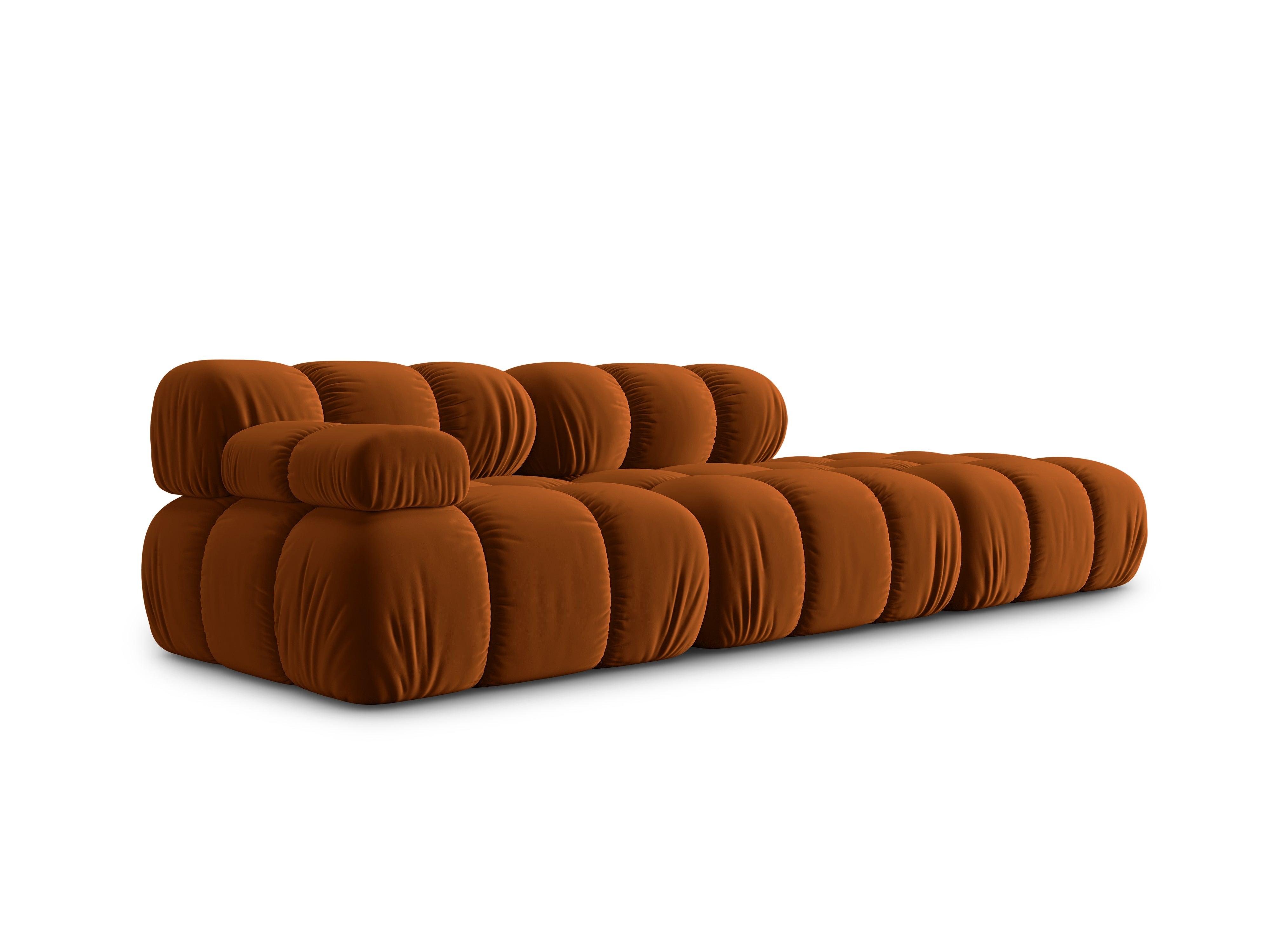 Sofa modułowa aksamitna prawostronna 4-osobowa TROPEA terracotta Milo Casa    Eye on Design