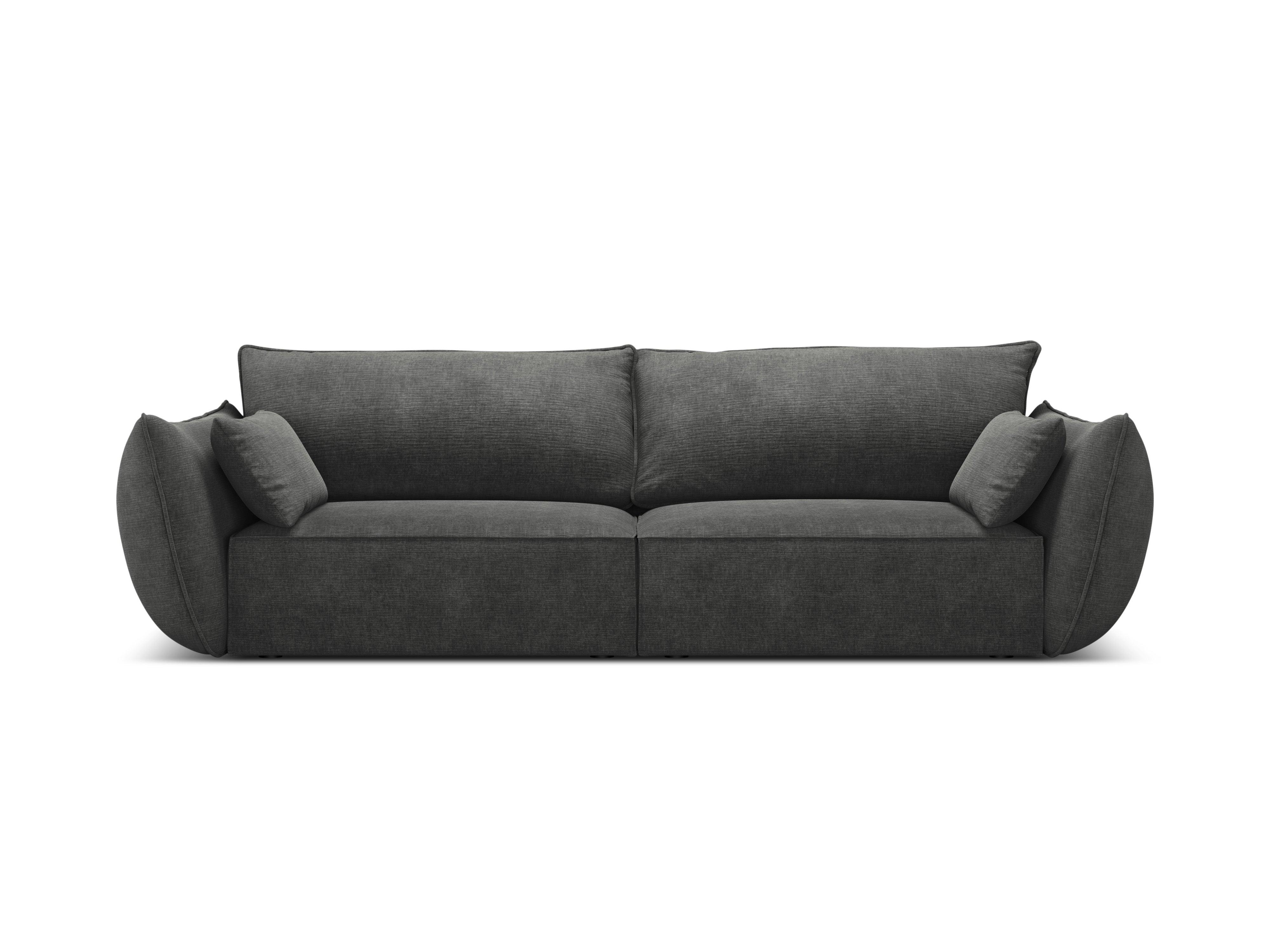 Sofa w tkaninie szenilowej 3-osobowa VANDA ciemnoszary Mazzini Sofas    Eye on Design