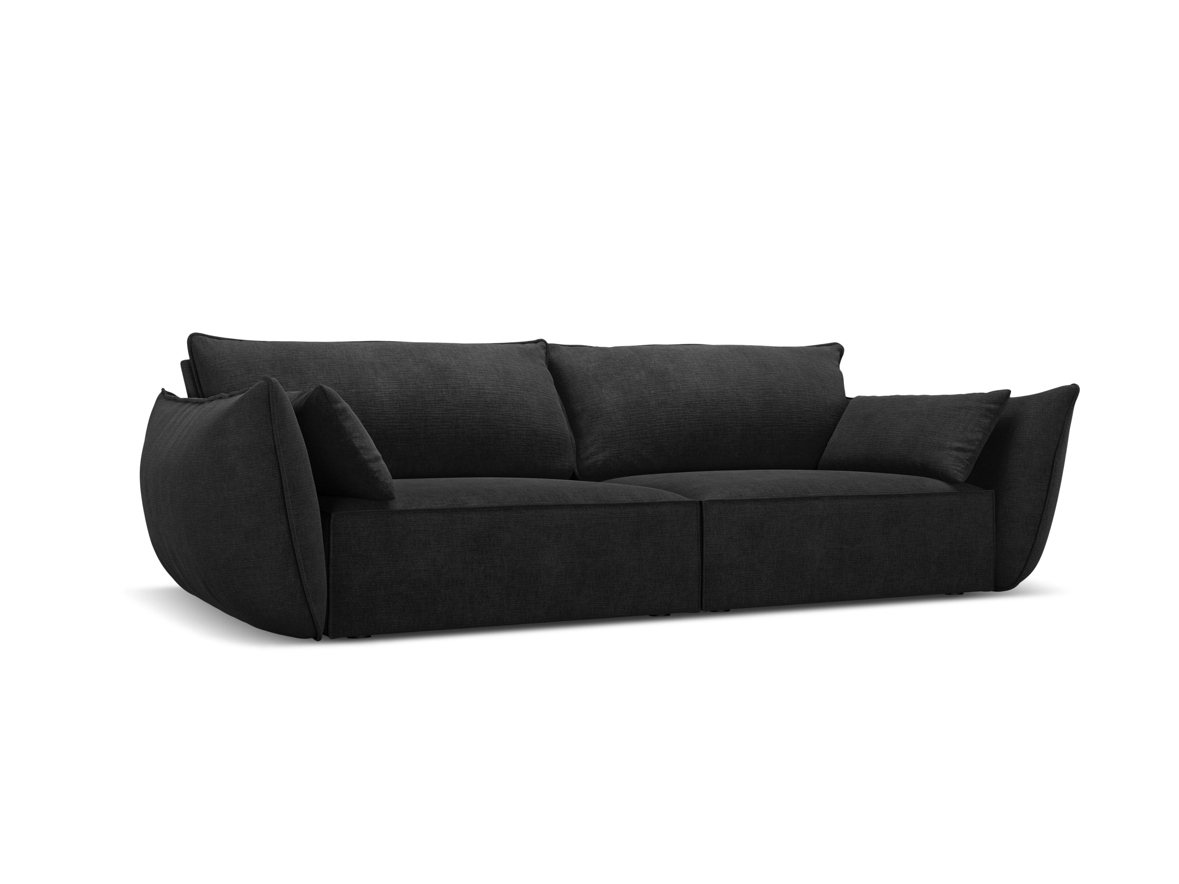 Sofa w tkaninie szenilowej 3-osobowa VANDA czarny Mazzini Sofas    Eye on Design