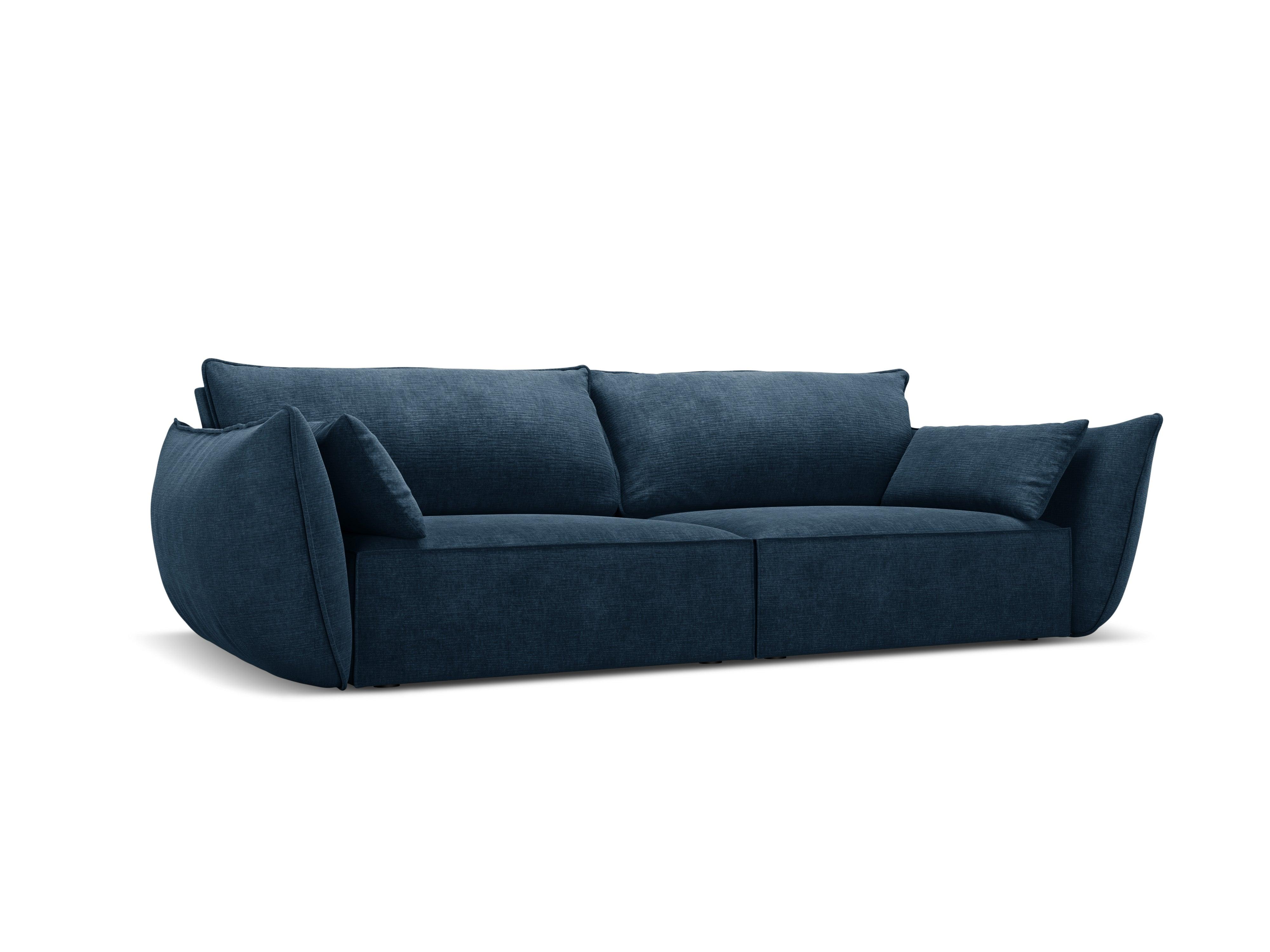 Sofa w tkaninie szenilowej 3-osobowa VANDA granat królewski Mazzini Sofas    Eye on Design