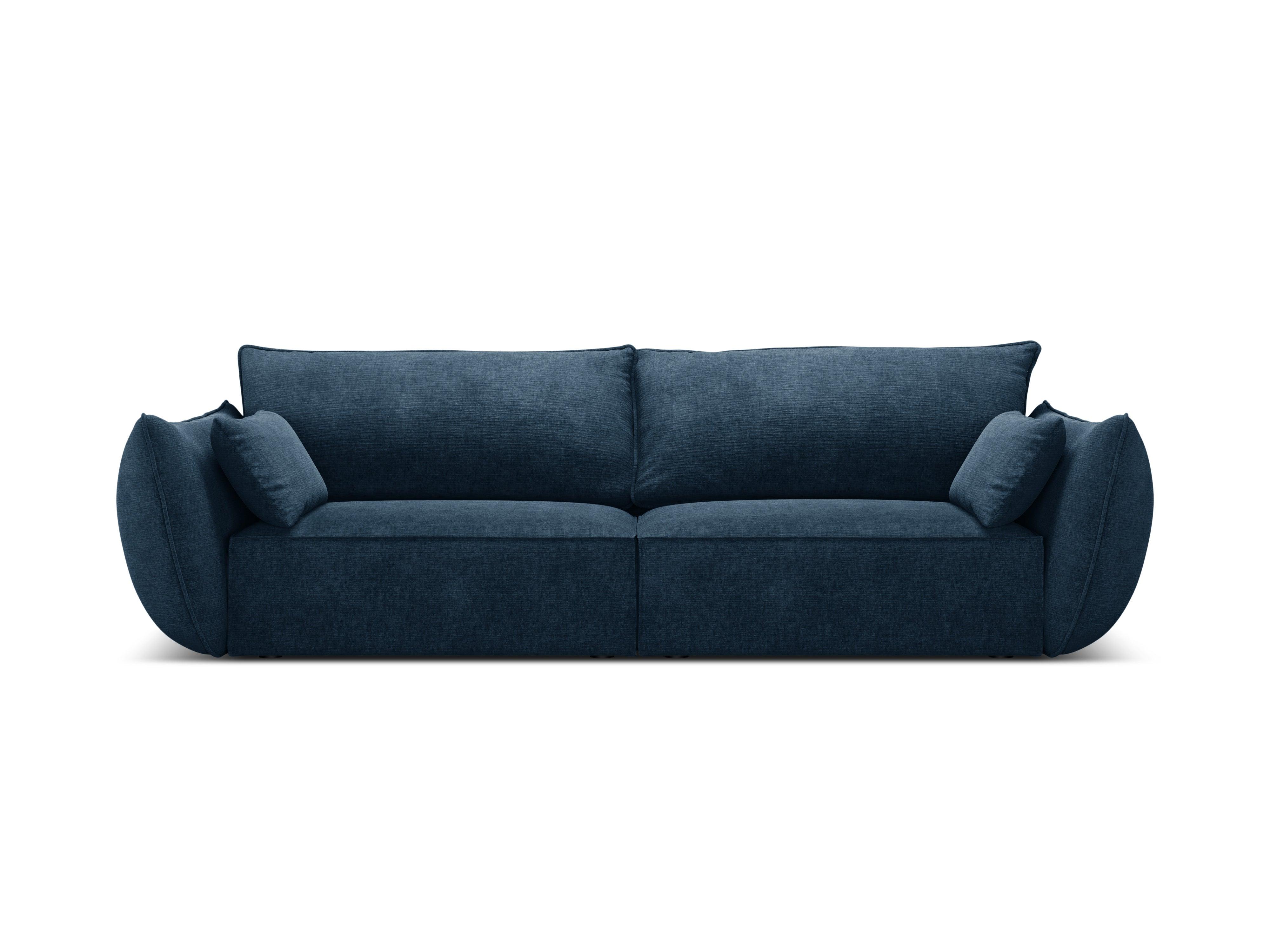 Sofa w tkaninie szenilowej 3-osobowa VANDA granat królewski Mazzini Sofas    Eye on Design