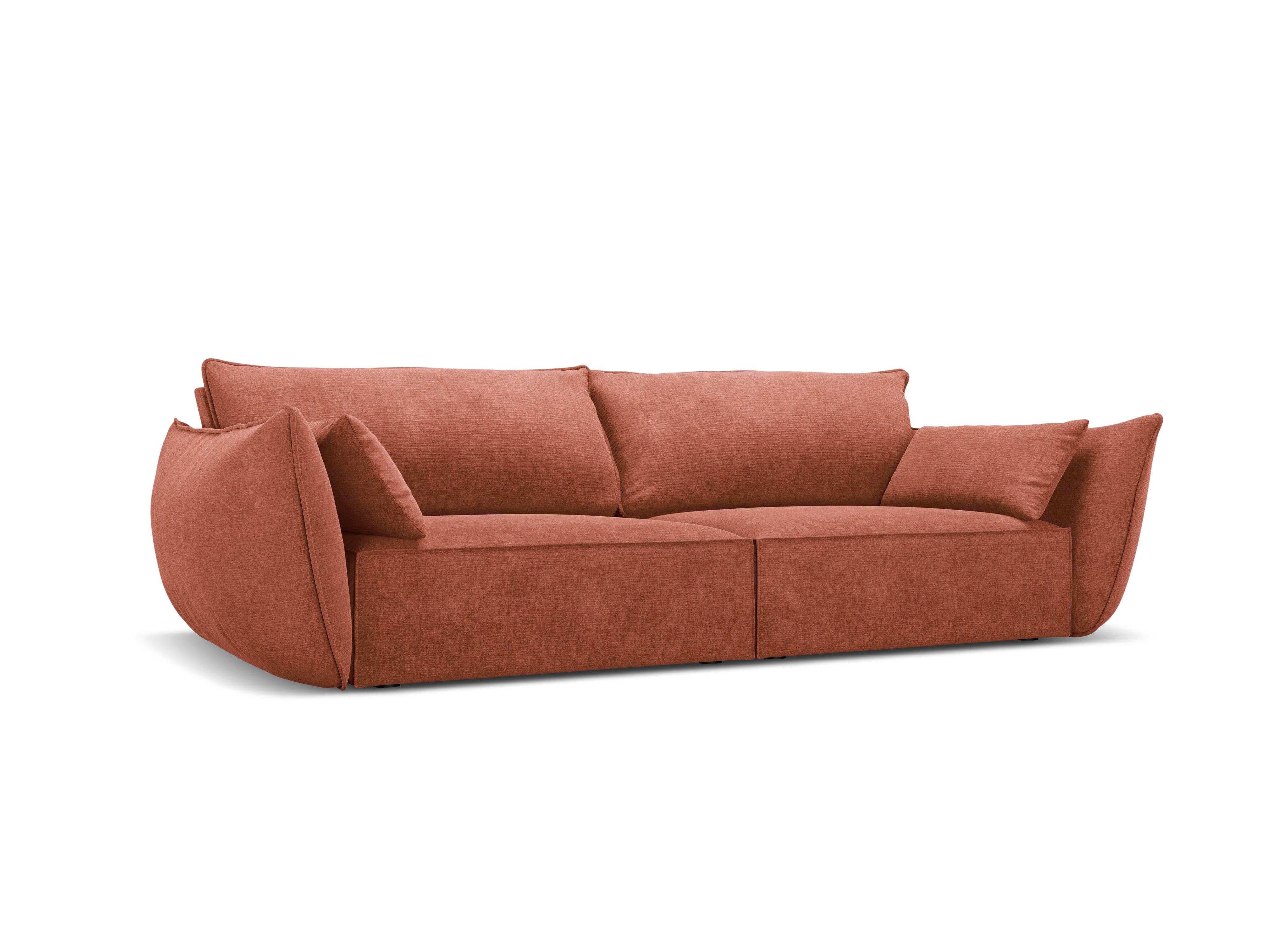 Sofa w tkaninie szenilowej 3-osobowa VANDA terracotta Mazzini Sofas    Eye on Design