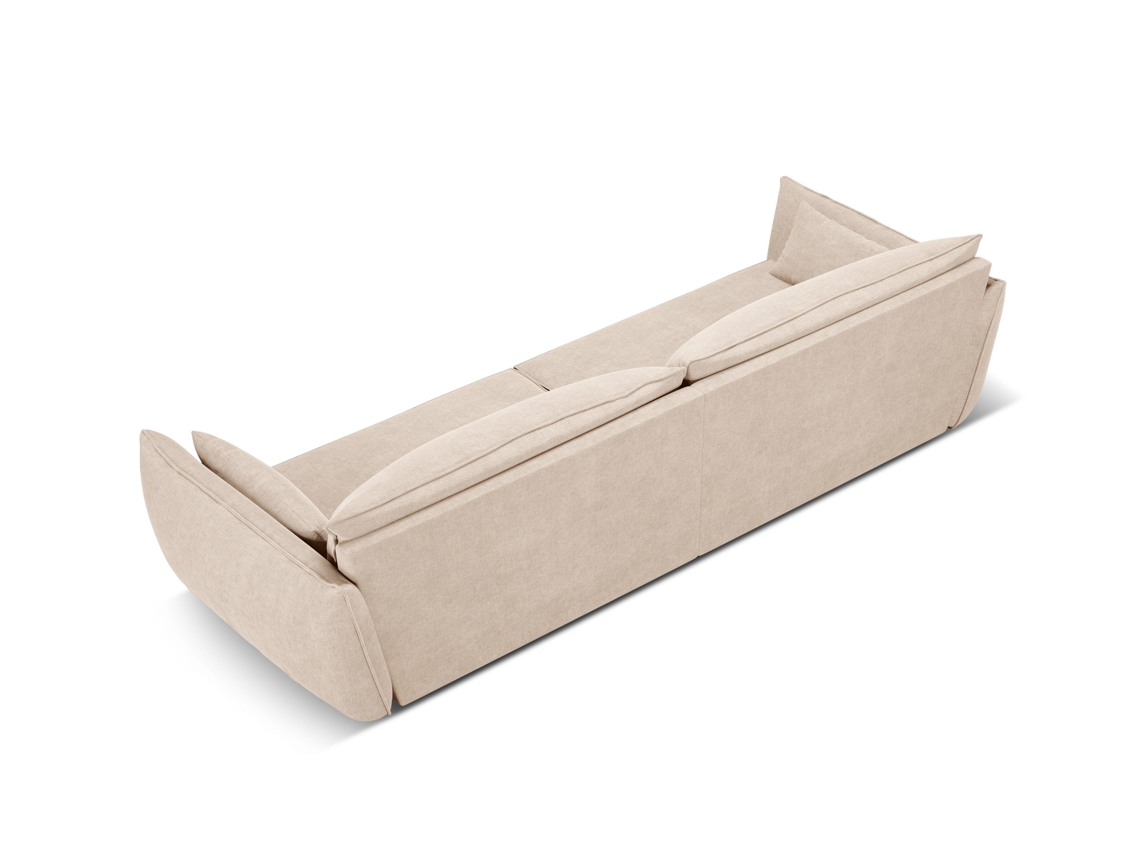 Sofa w tkaninie szenilowej 4-osobowa VANDA beżowy Mazzini Sofas    Eye on Design