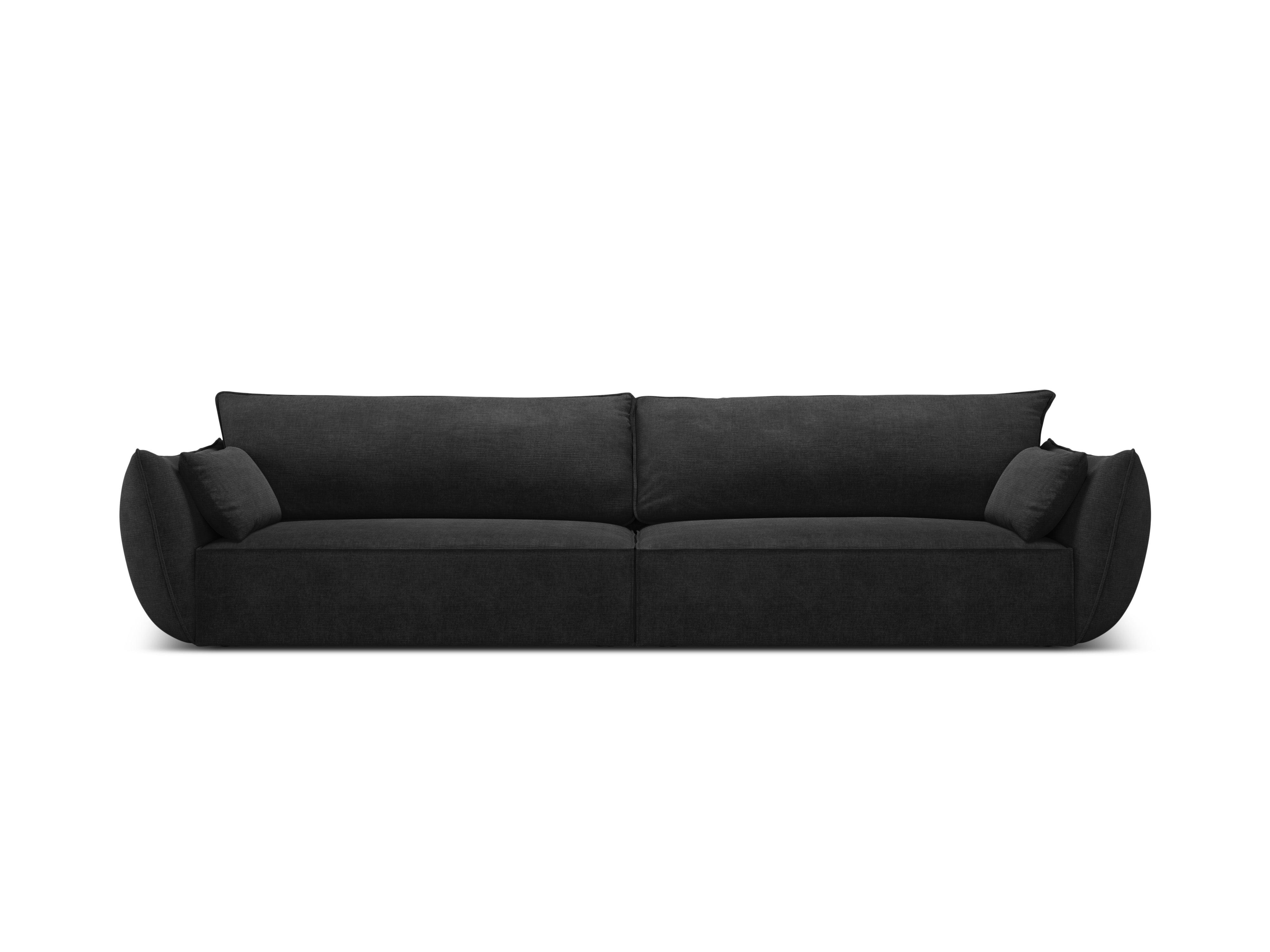 Sofa w tkaninie szenilowej 4-osobowa VANDA czarny Mazzini Sofas    Eye on Design