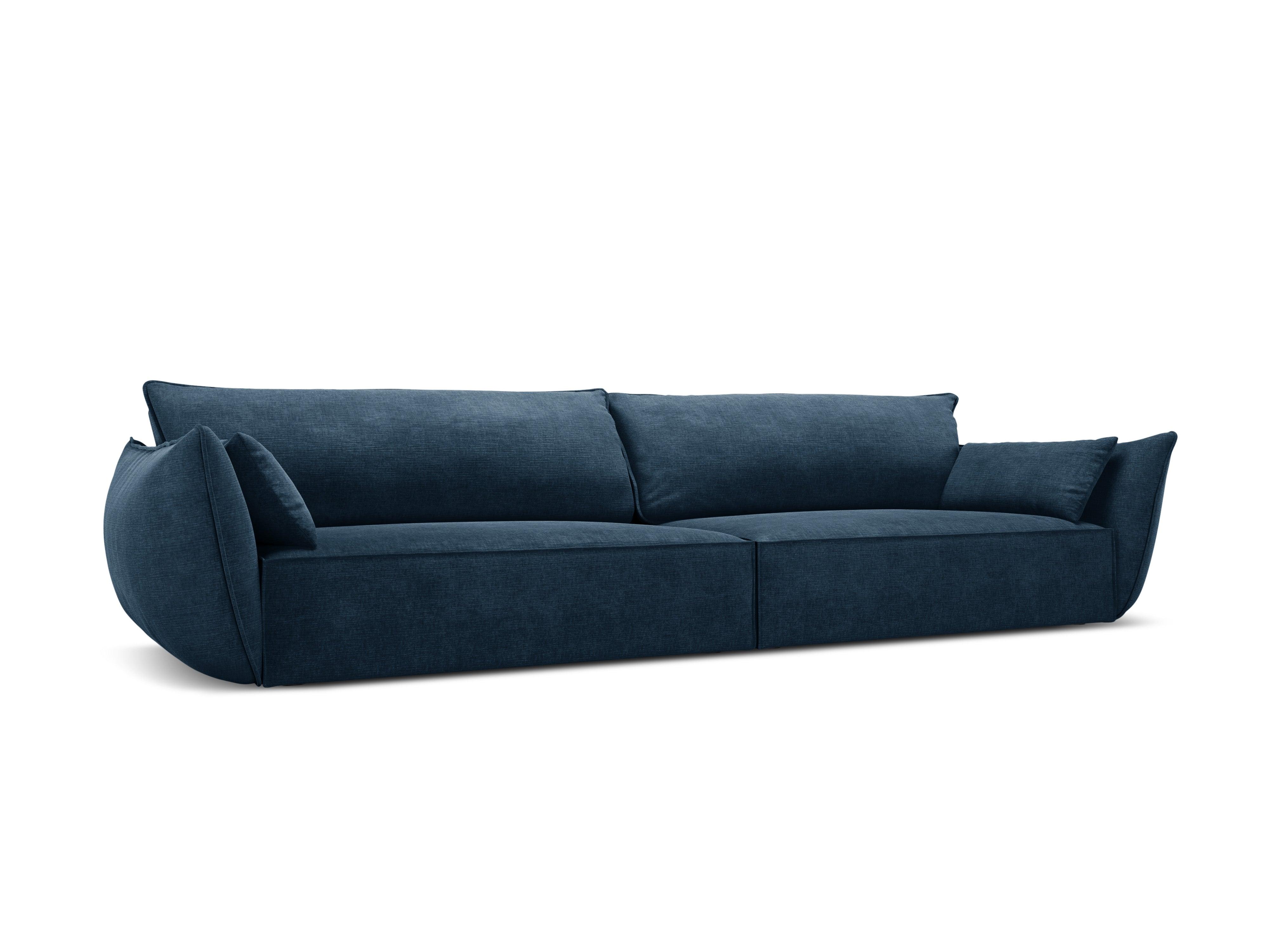 Sofa w tkaninie szenilowej 4-osobowa VANDA granat królewski Mazzini Sofas    Eye on Design