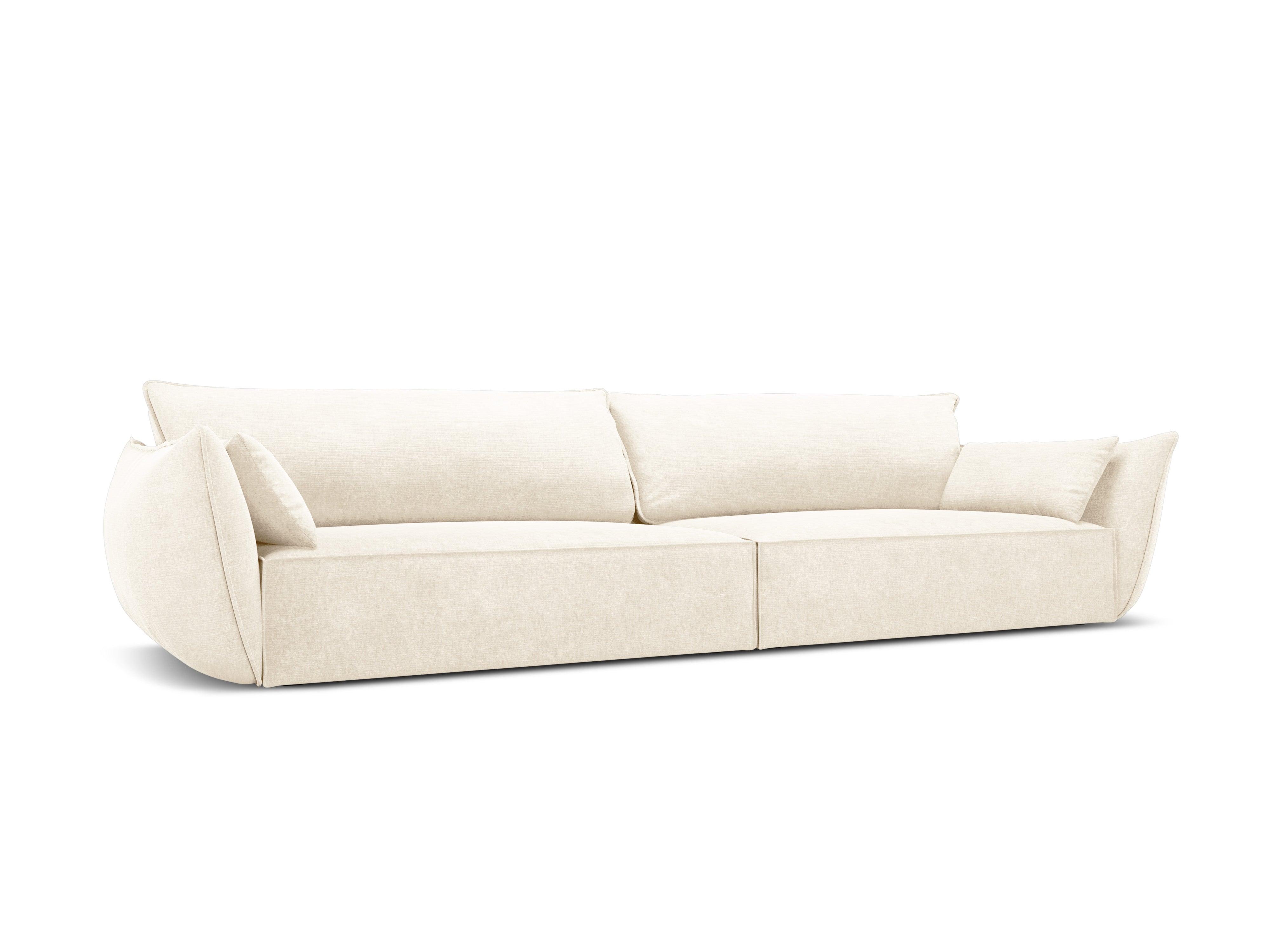 Sofa w tkaninie szenilowej 4-osobowa VANDA jasnobeżowy Mazzini Sofas    Eye on Design