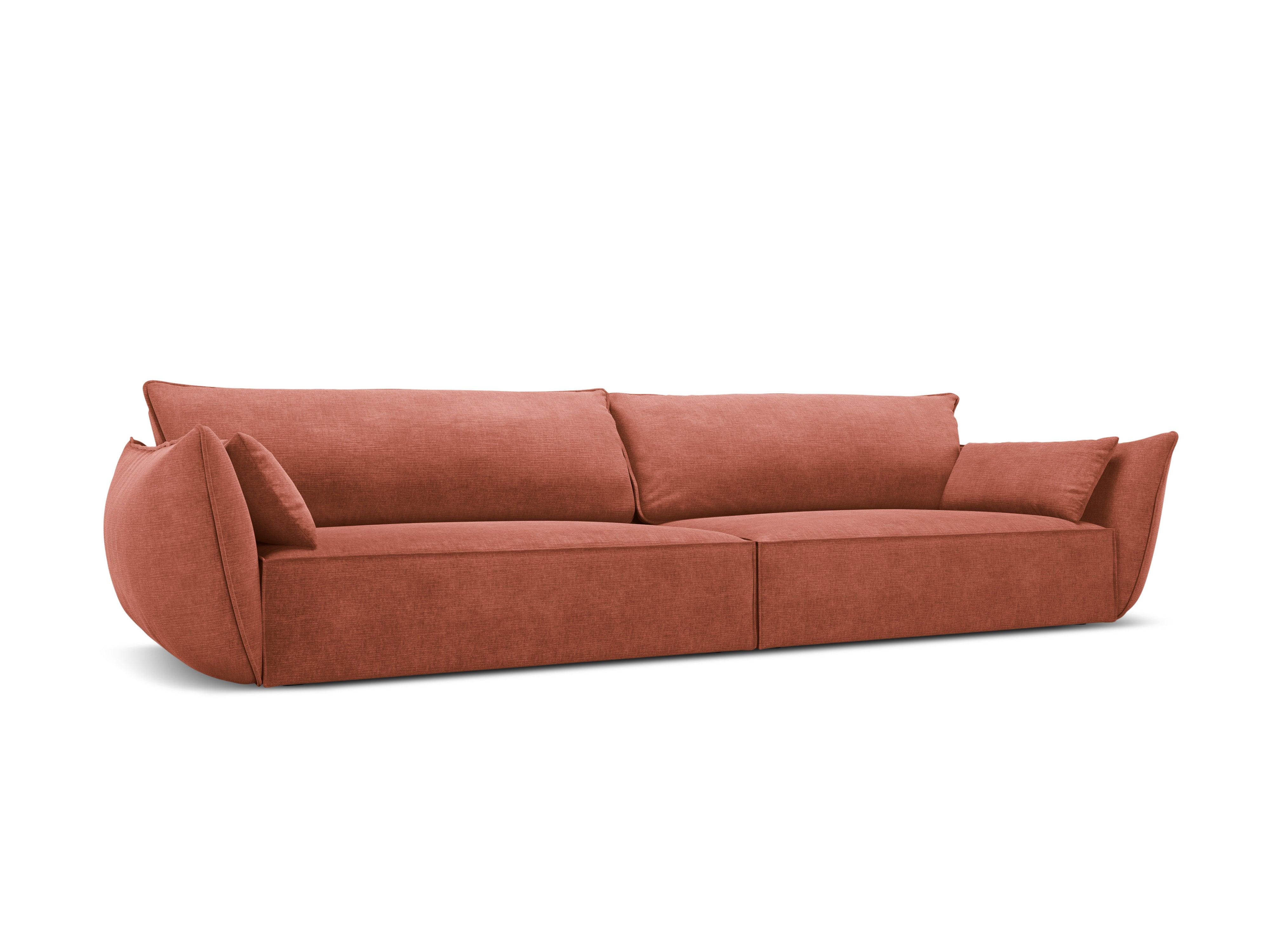 Sofa w tkaninie szenilowej 4-osobowa VANDA terracotta Mazzini Sofas    Eye on Design