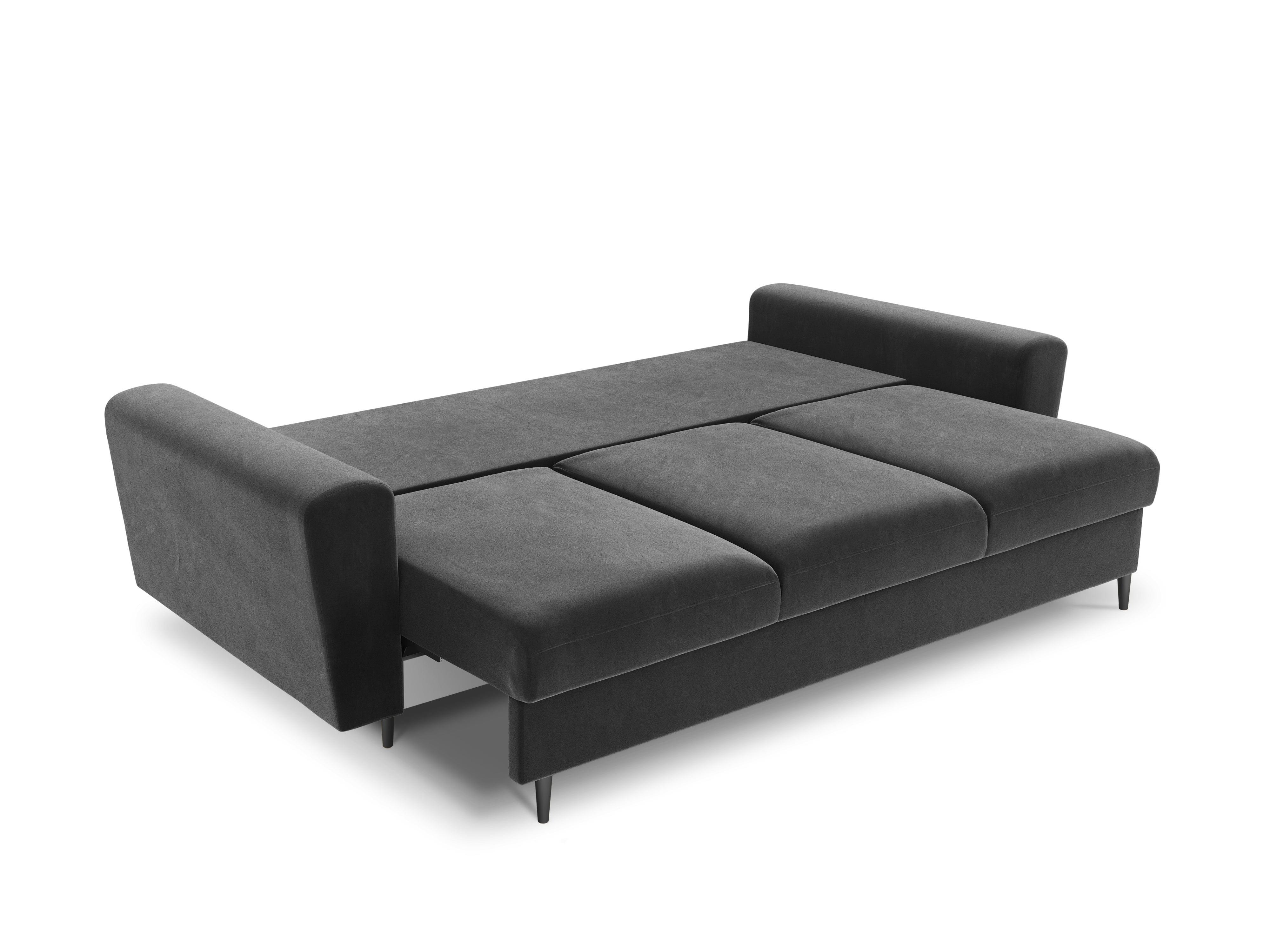 Sofa z funkcją spania KYOTO jasnoszary z czarną podstawą Cosmopolitan Design    Eye on Design