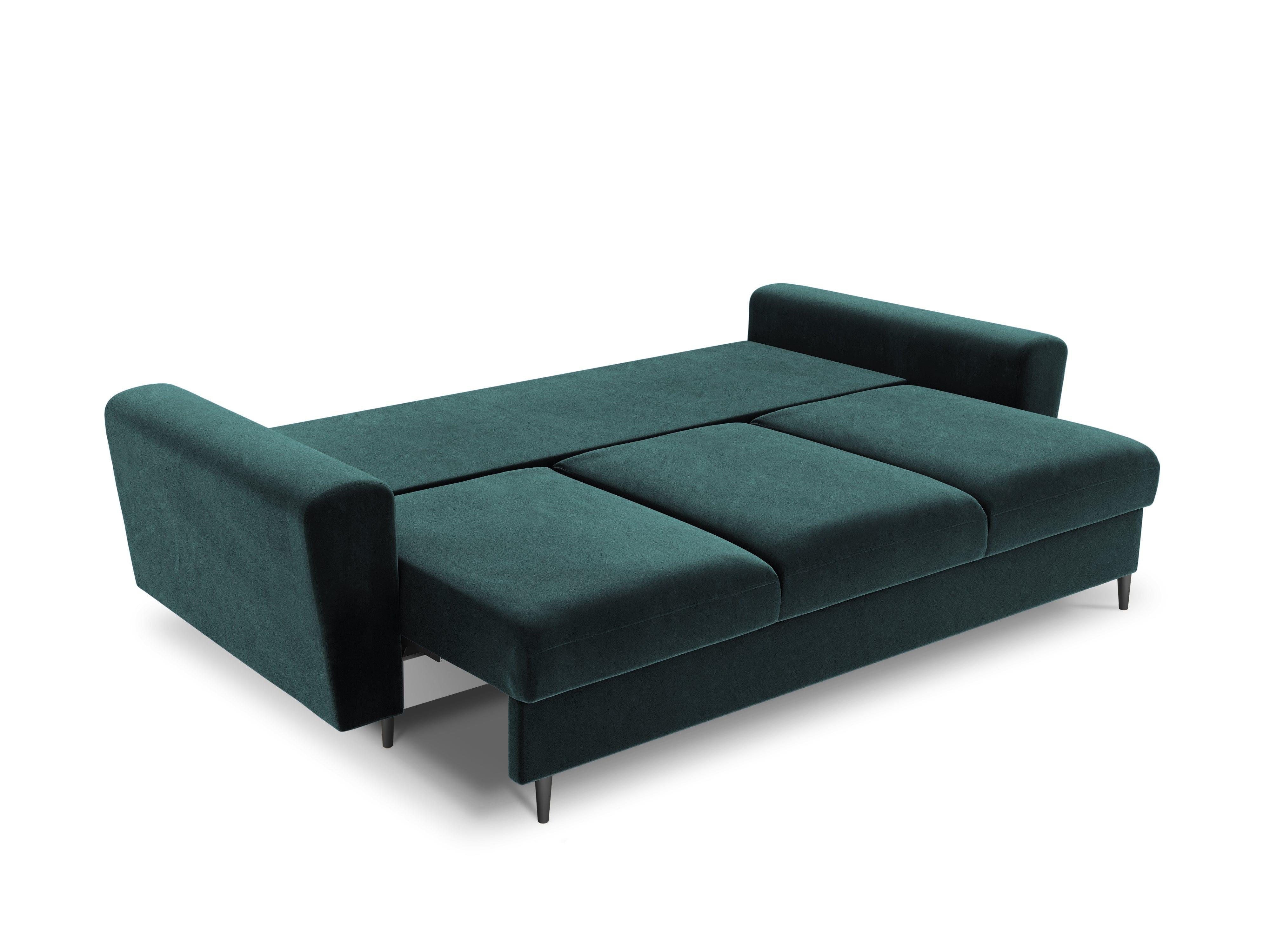 Sofa z funkcją spania KYOTO petrol z czarną podstawą Cosmopolitan Design    Eye on Design