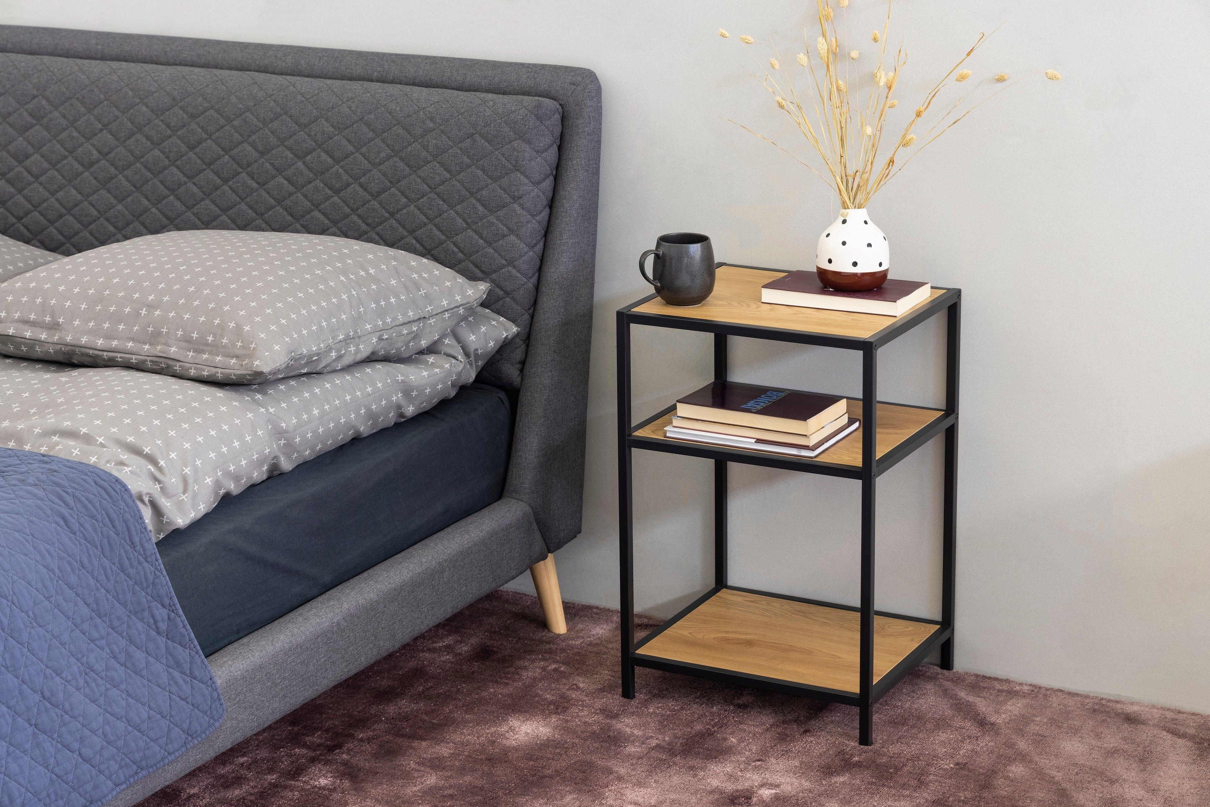 Stolik nocny z półkami SEAFORD drewniany Home Essentials    Eye on Design