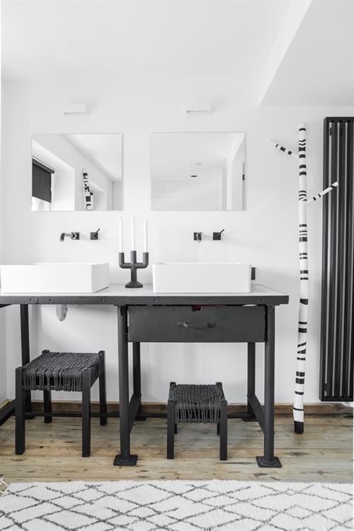 Mata łazienkowa mała biało - szara, HKliving, Eye on Design